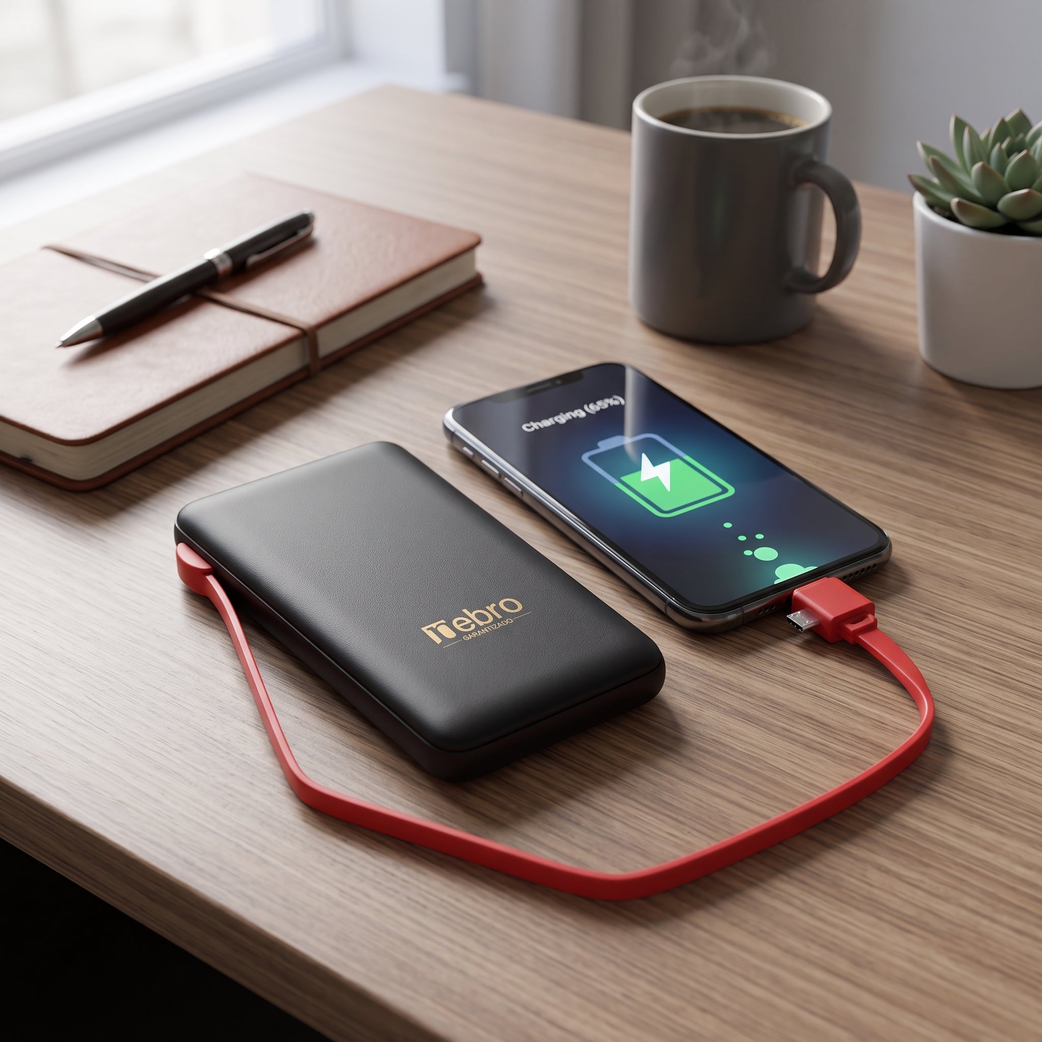 Power Bank Bateria Portátil Nebro WB-161 Cable Integrado Tipo-C y Micro USB 5000MAH - Imagen 7