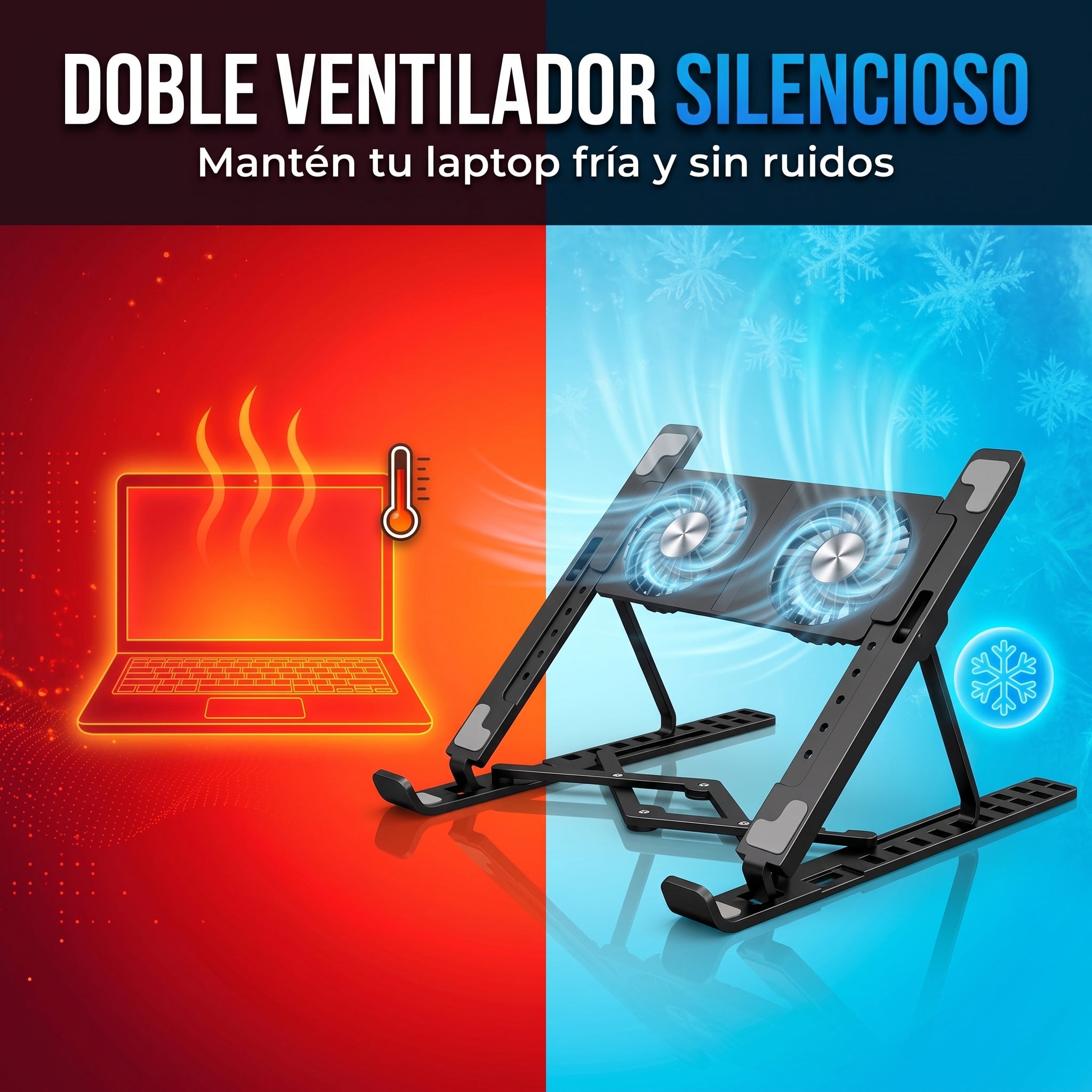 Soporte Ajustable Para Laptop con Ventilador Buyitti FAN-202 - Imagen 4