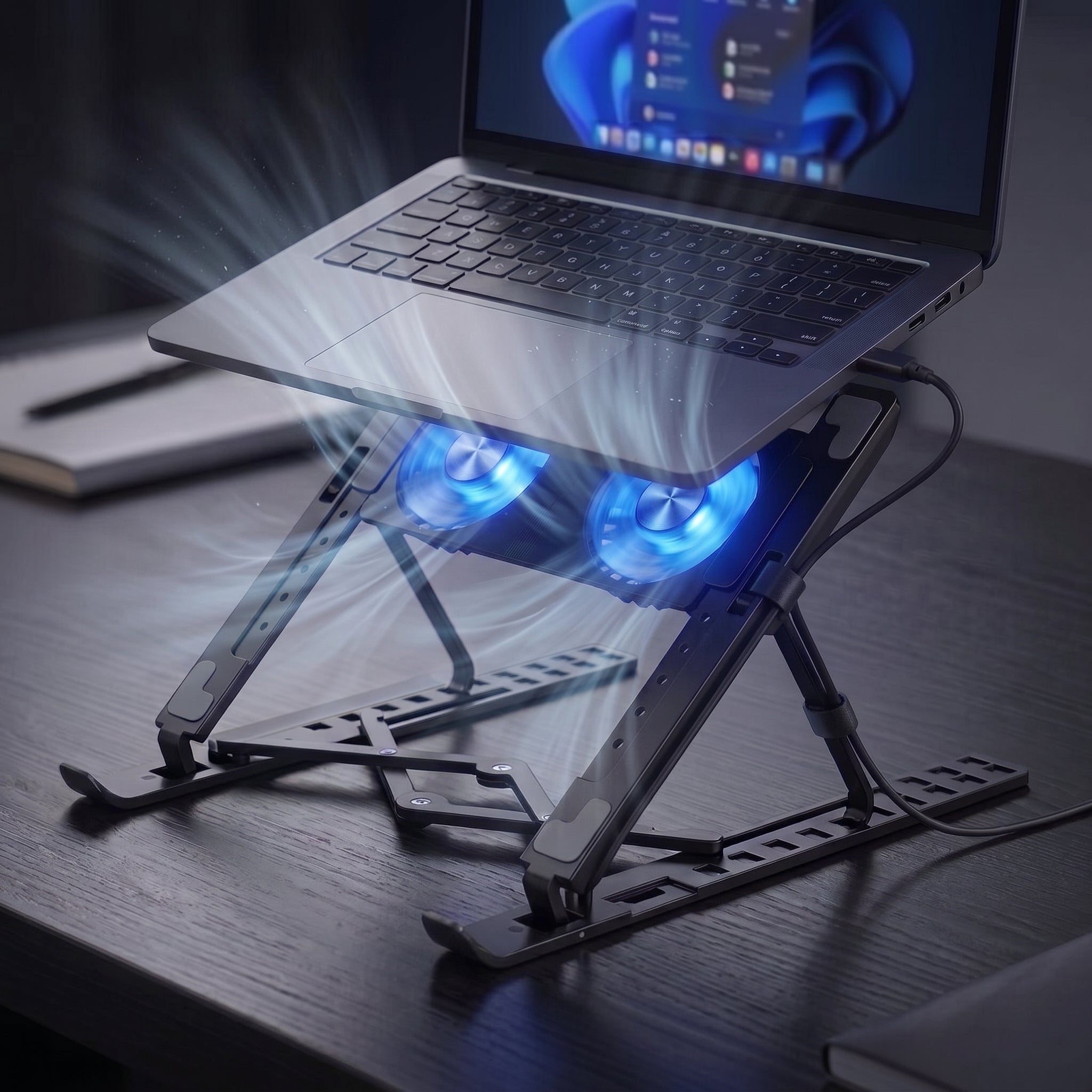 Soporte Ajustable Para Laptop con Ventilador Buyitti FAN-202 - Imagen 5