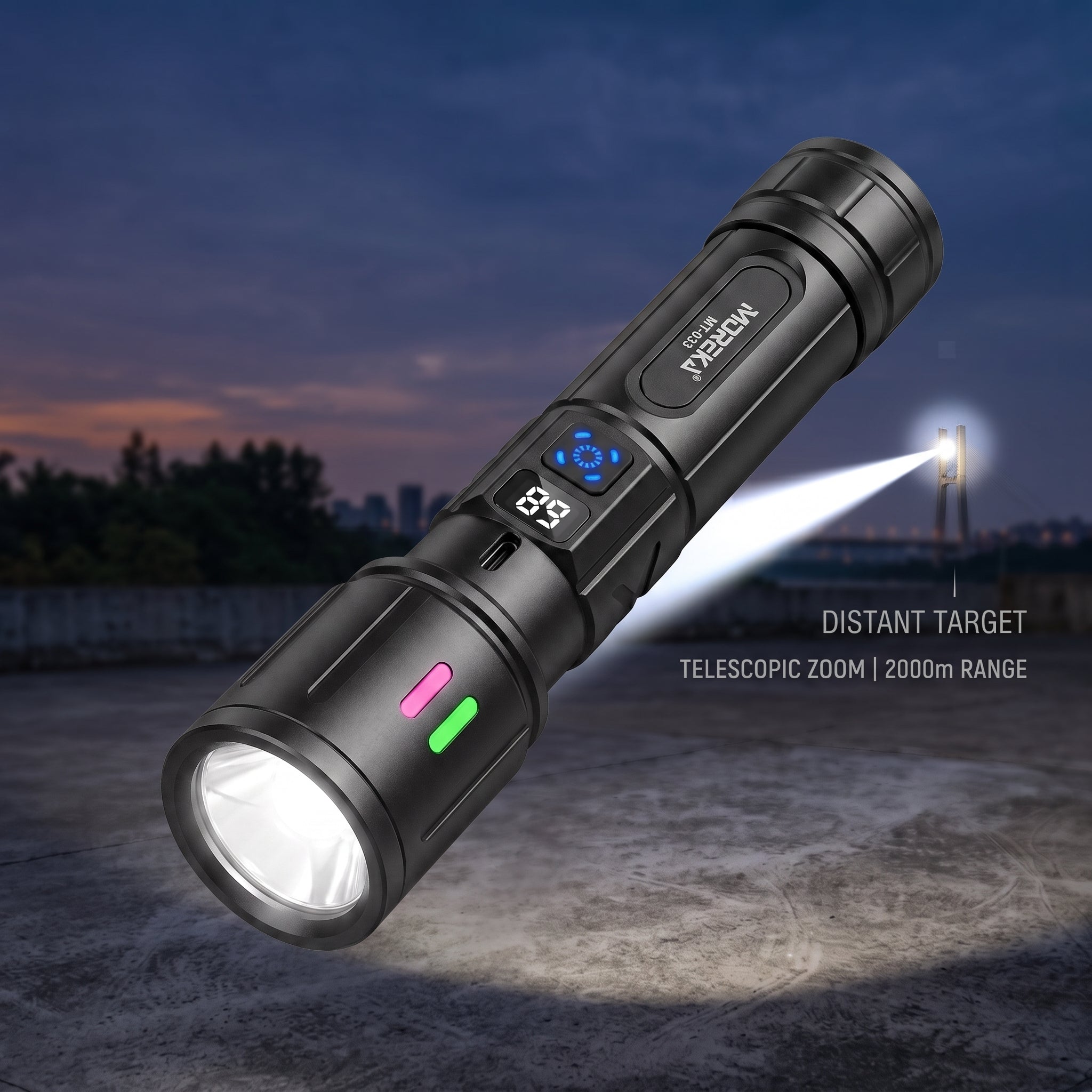 Linterna LED Moreka MT-033 20W Telescópica Batería de 2400mAh - Imagen 9