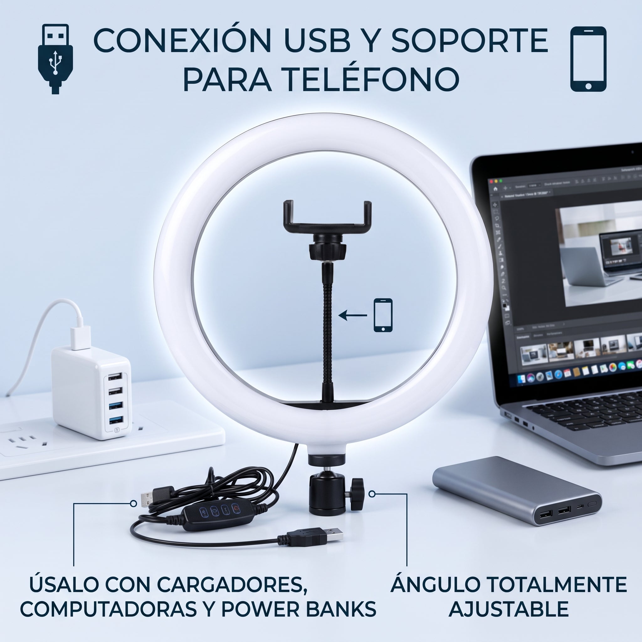 Lampara Aro de Luz LED YISEN QX-300 12 Pulgadas - Imagen 2