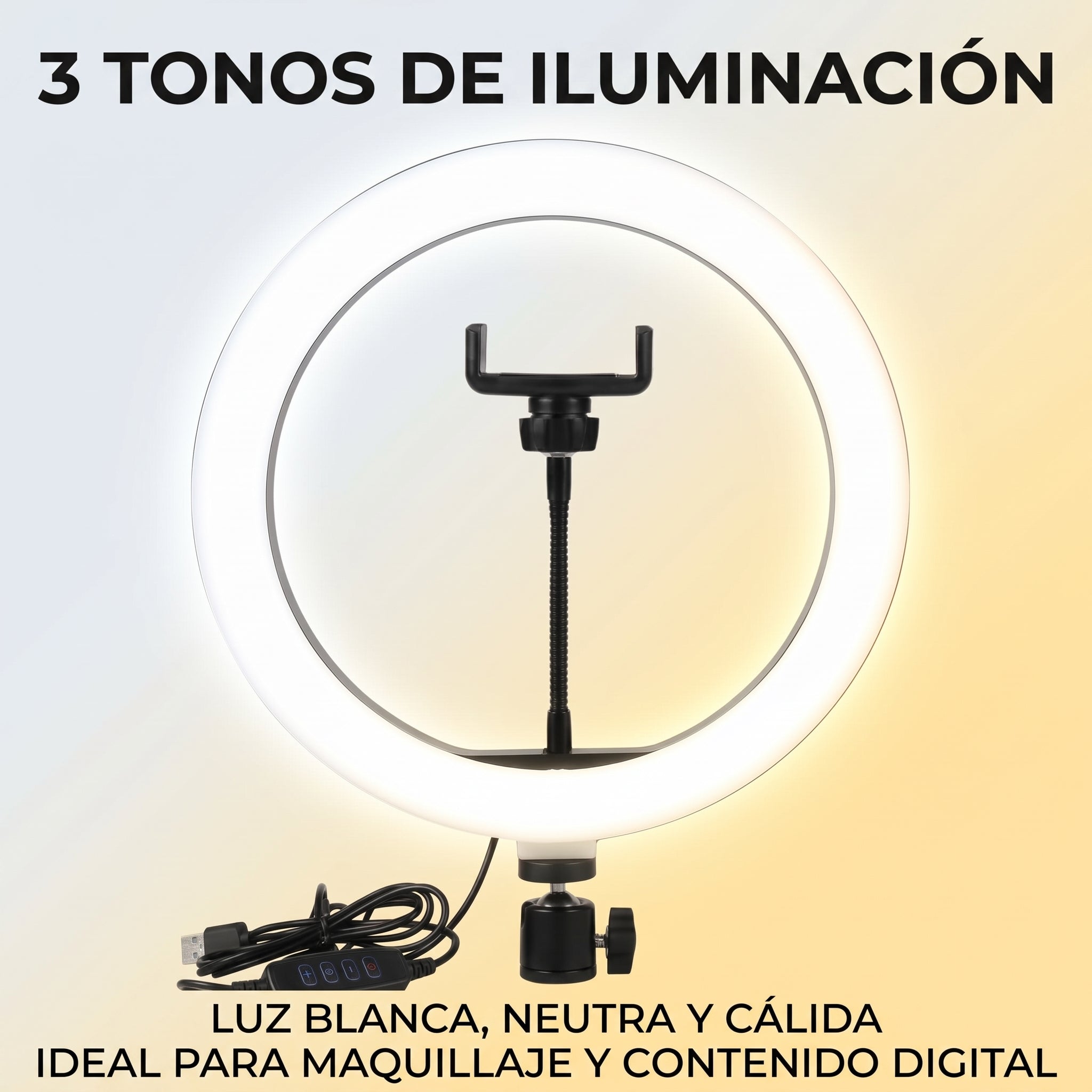 Lampara Aro de Luz LED YISEN QX-300 12 Pulgadas - Imagen 4