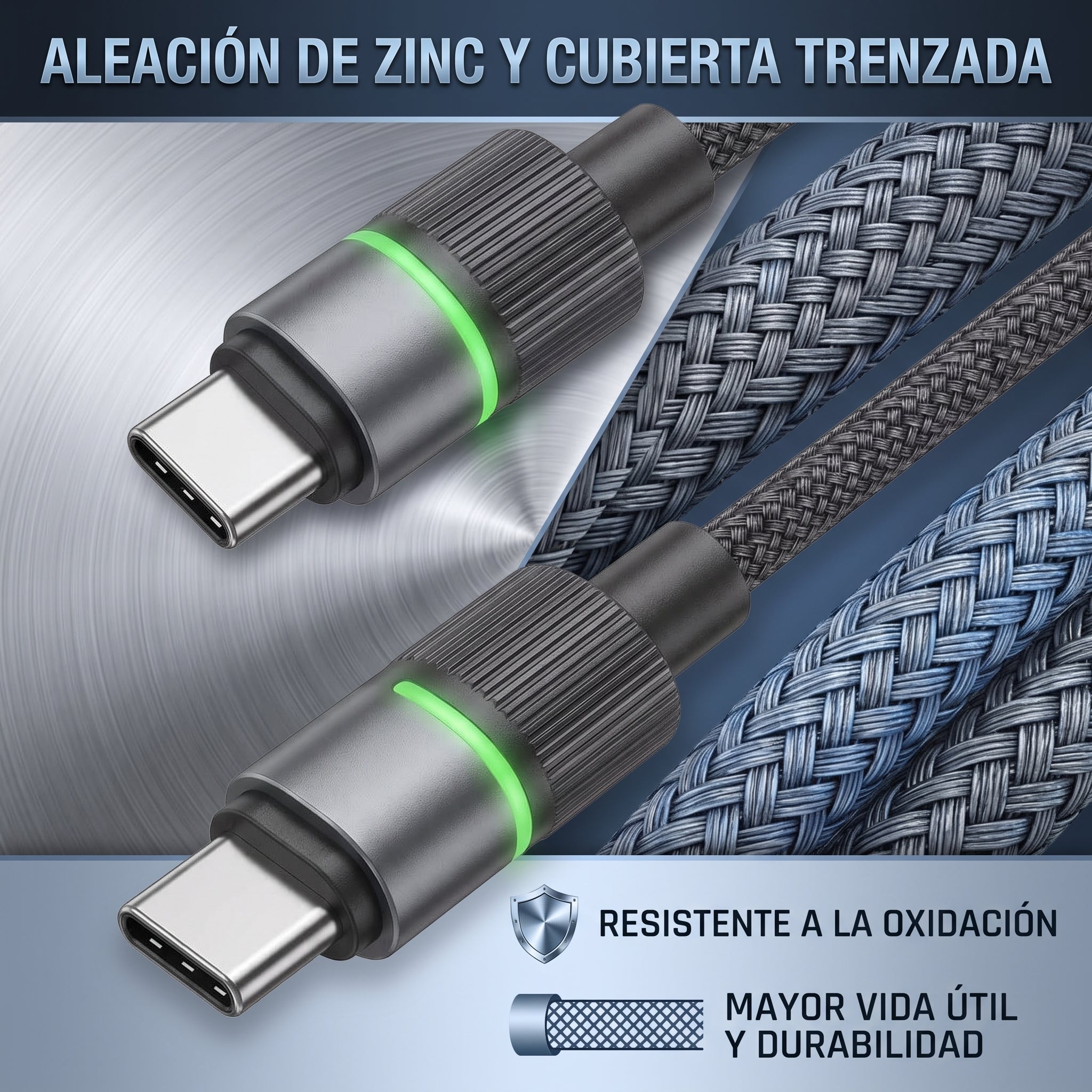 Cable de Carga Rápida Nebro WD-341 65W Tipo-C a Tipo-C Aleación de Zinc - Imagen 6