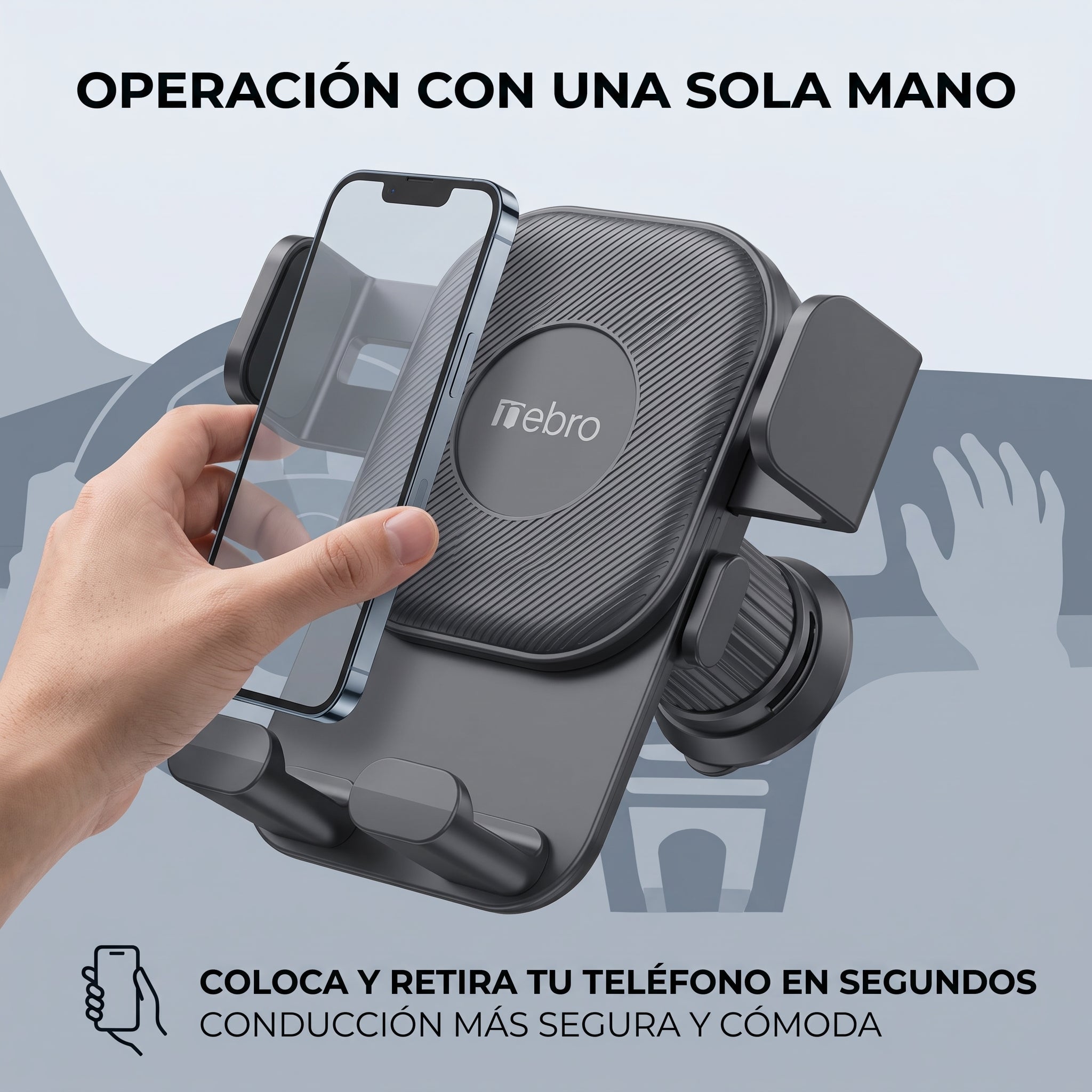 Soporte para Celular Nebro WAT-095 Giro de 360° Diseño Triangular Estable - Imagen 6