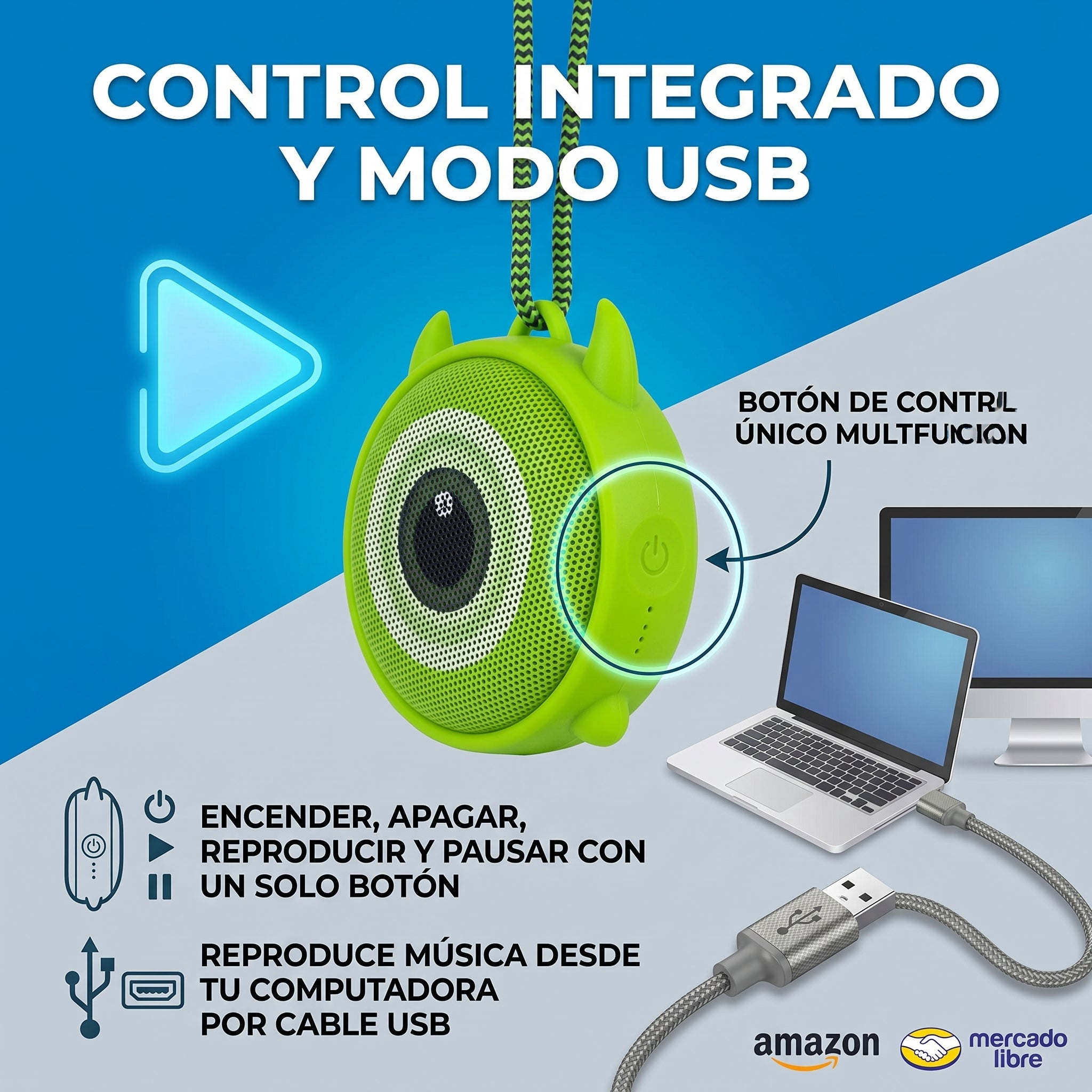 Mini Bocina Bluetooth FOL FS-S101A con 3W, Bluetooth 5.0 y Cordón Portátil - Imagen 7