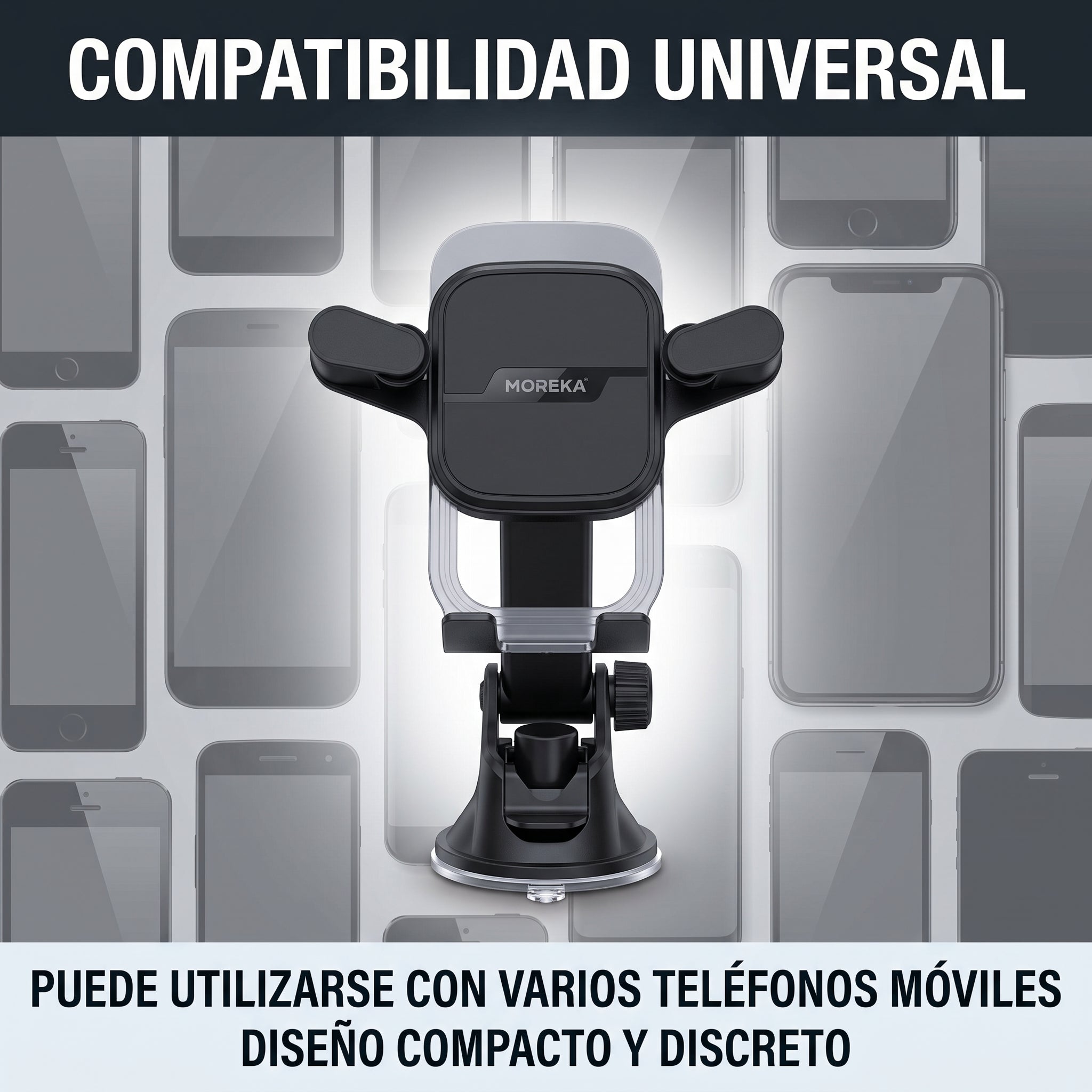 Soporte para Teléfono Móvil Automovil Central Moreka ZJ-011 Giro 360 - Imagen 5