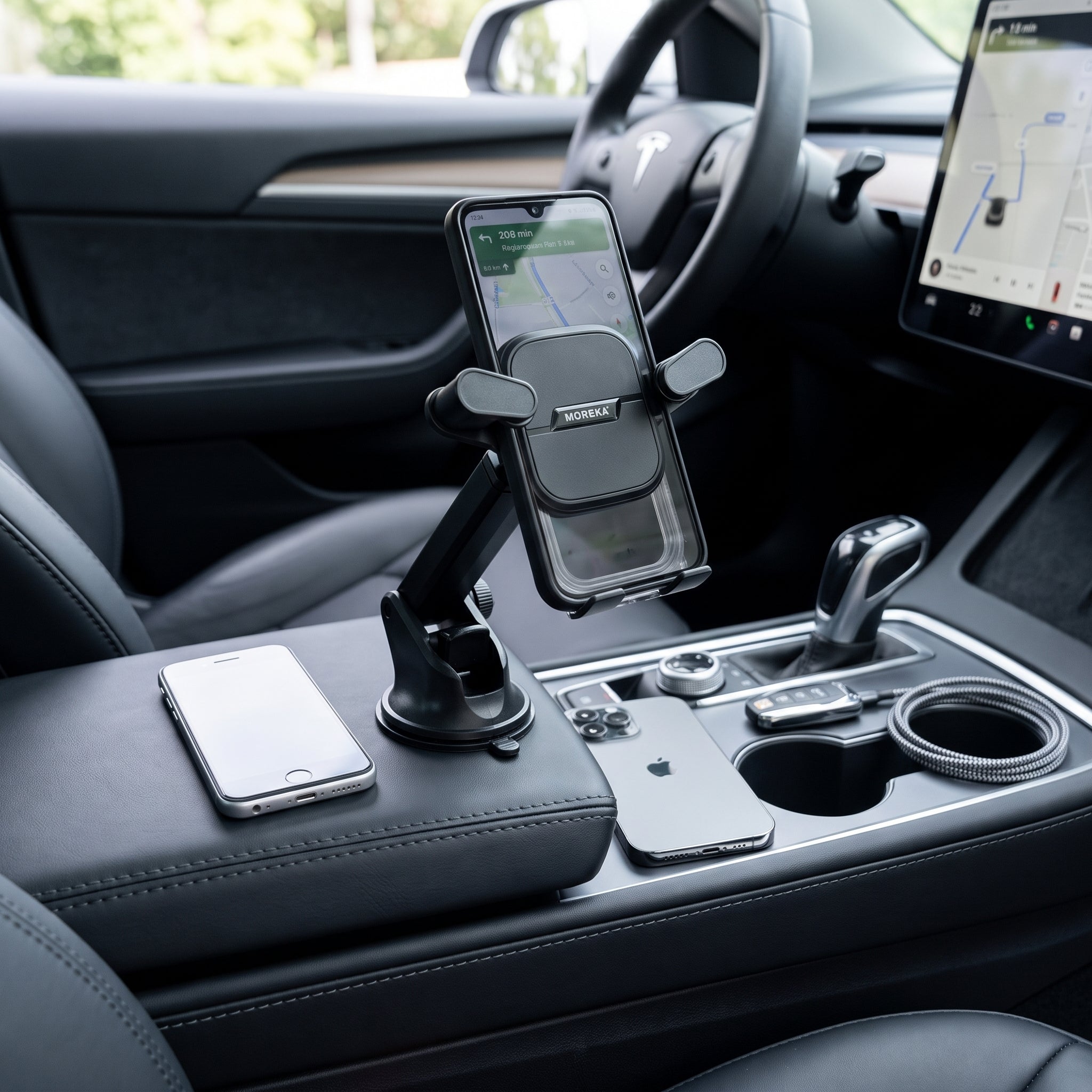 Soporte para Teléfono Móvil Automovil Central Moreka ZJ-011 Giro 360 - Imagen 7