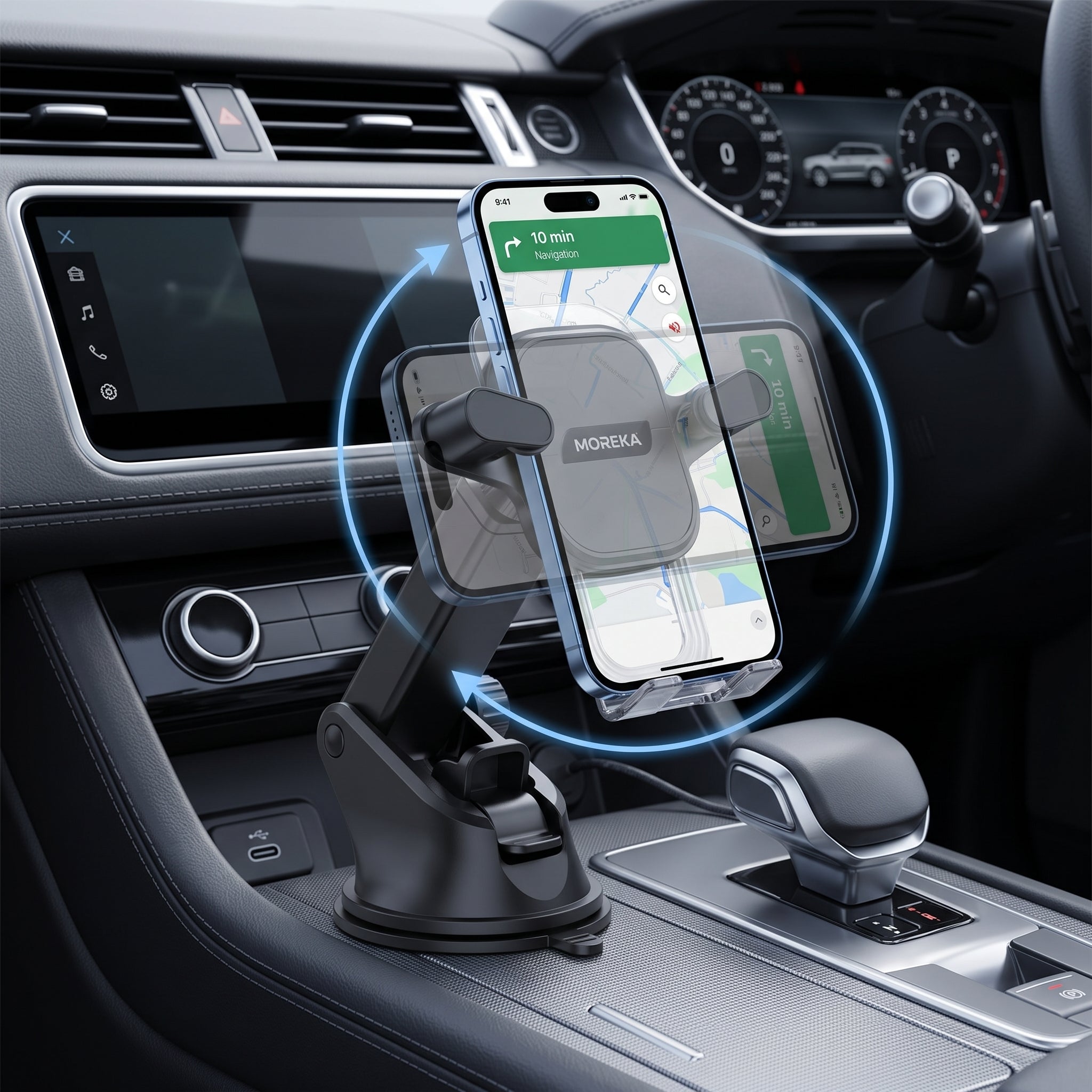 Soporte para Teléfono Móvil Automovil Central Moreka ZJ-011 Giro 360 - Imagen 9