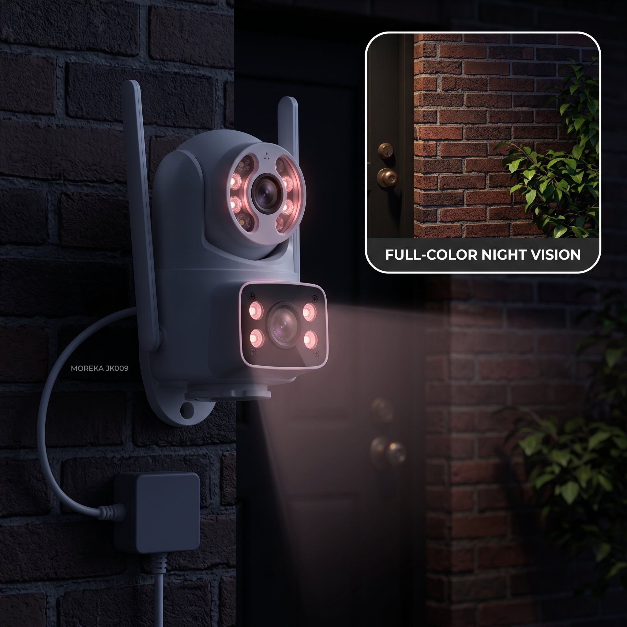 Cámara Inteligente HD Moreka JK009 1080P Visión Nocturna IP66 y Control PTZ - Imagen 3