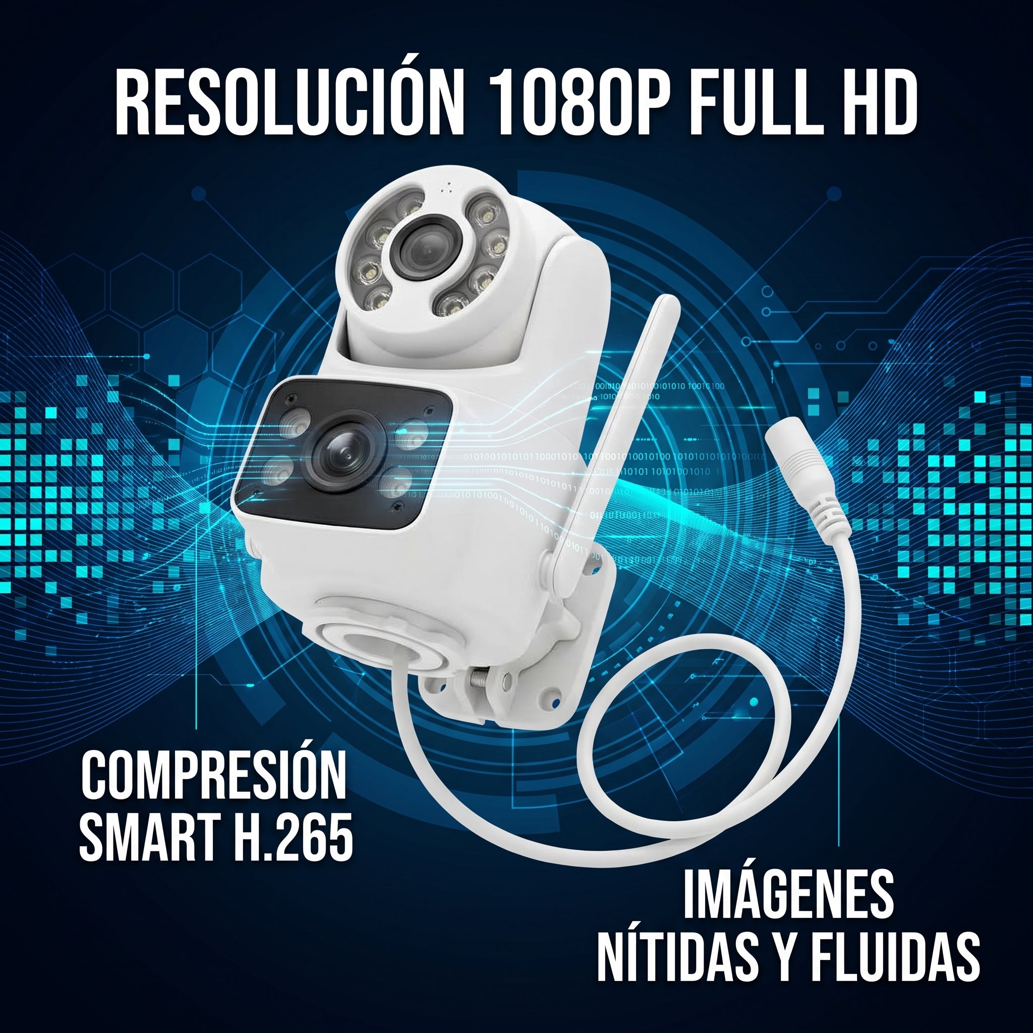 Cámara Inteligente HD Moreka JK009 1080P Visión Nocturna IP66 y Control PTZ - Imagen 4