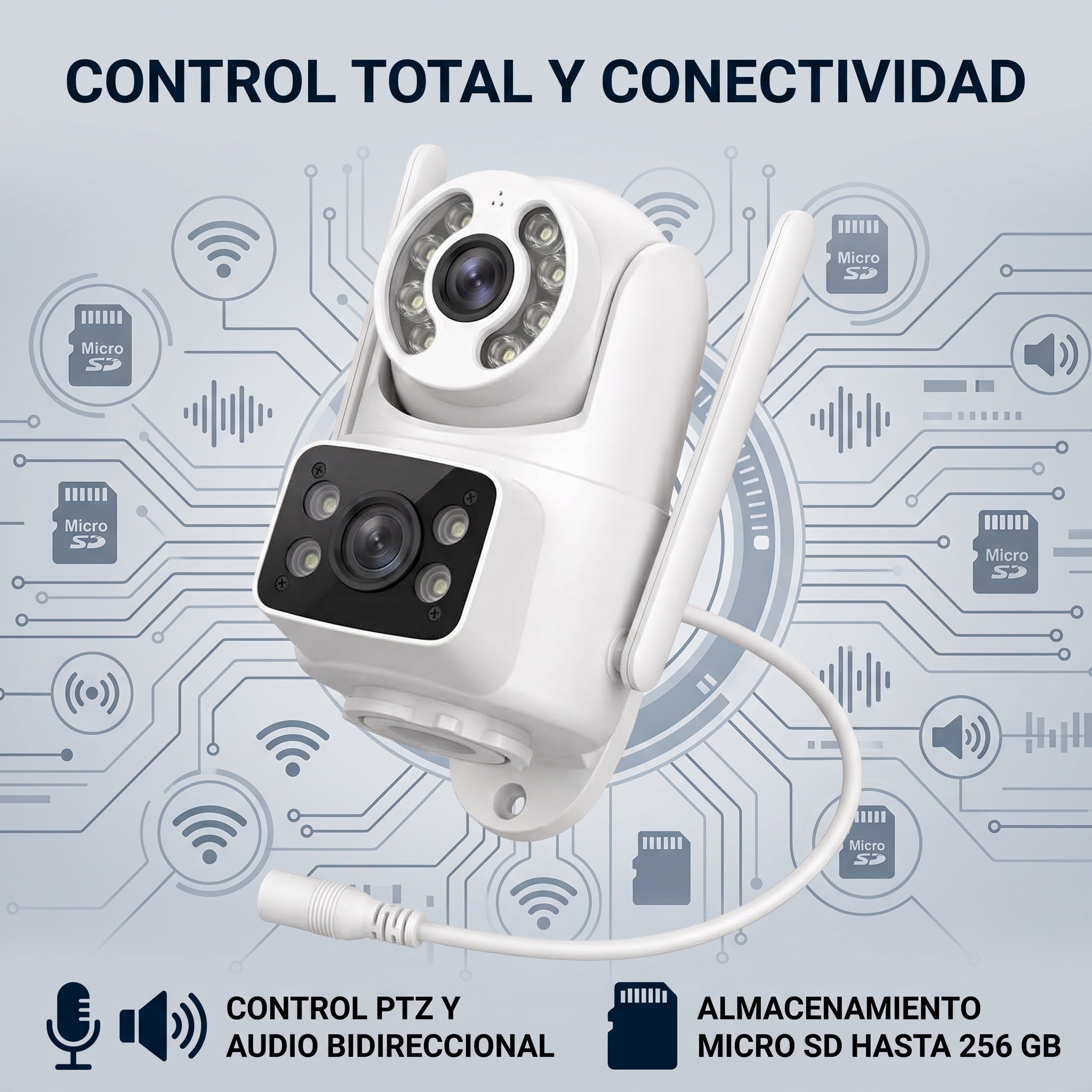 Cámara Inteligente HD Moreka JK009 1080P Visión Nocturna IP66 y Control PTZ - Imagen 8