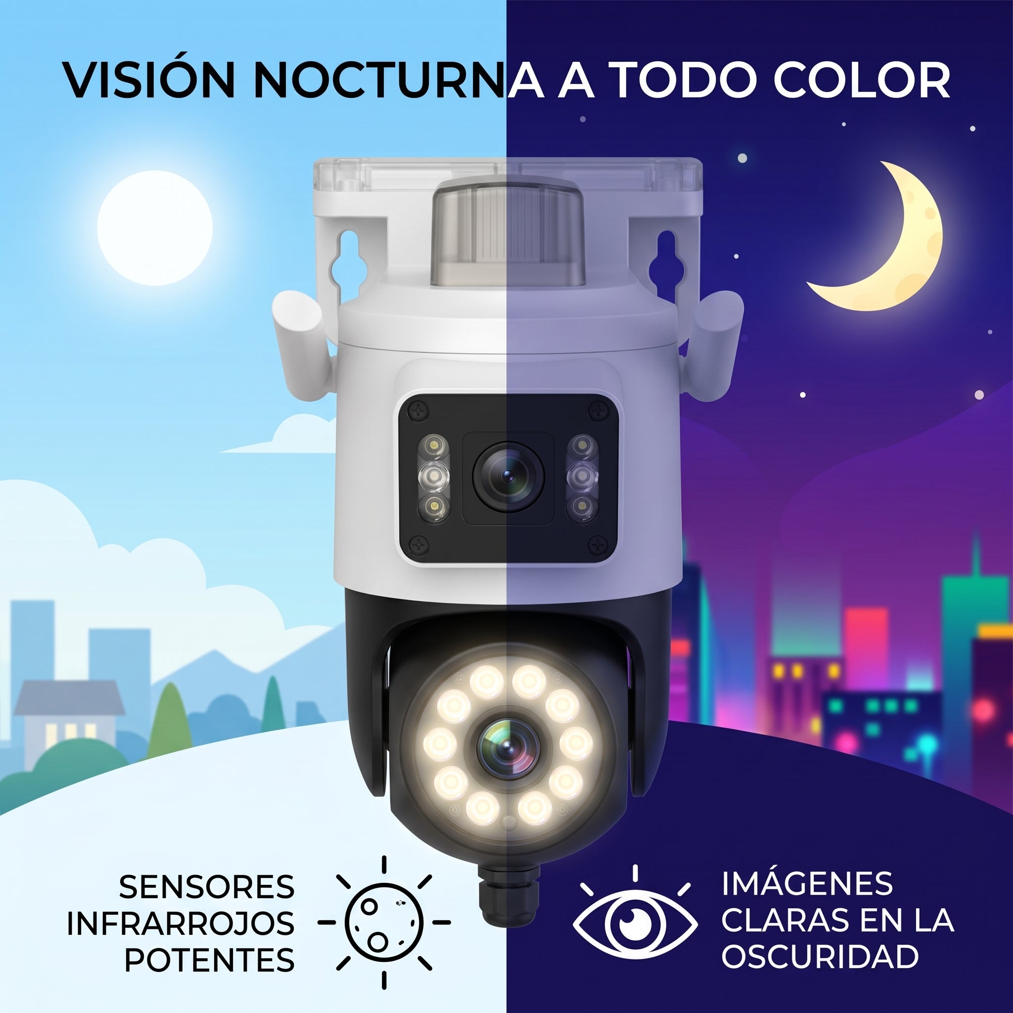 Cámara Inteligente WiFi Moreka JK010 1080P HD Visión Nocturna IP66 y Control PTZ - Imagen 4