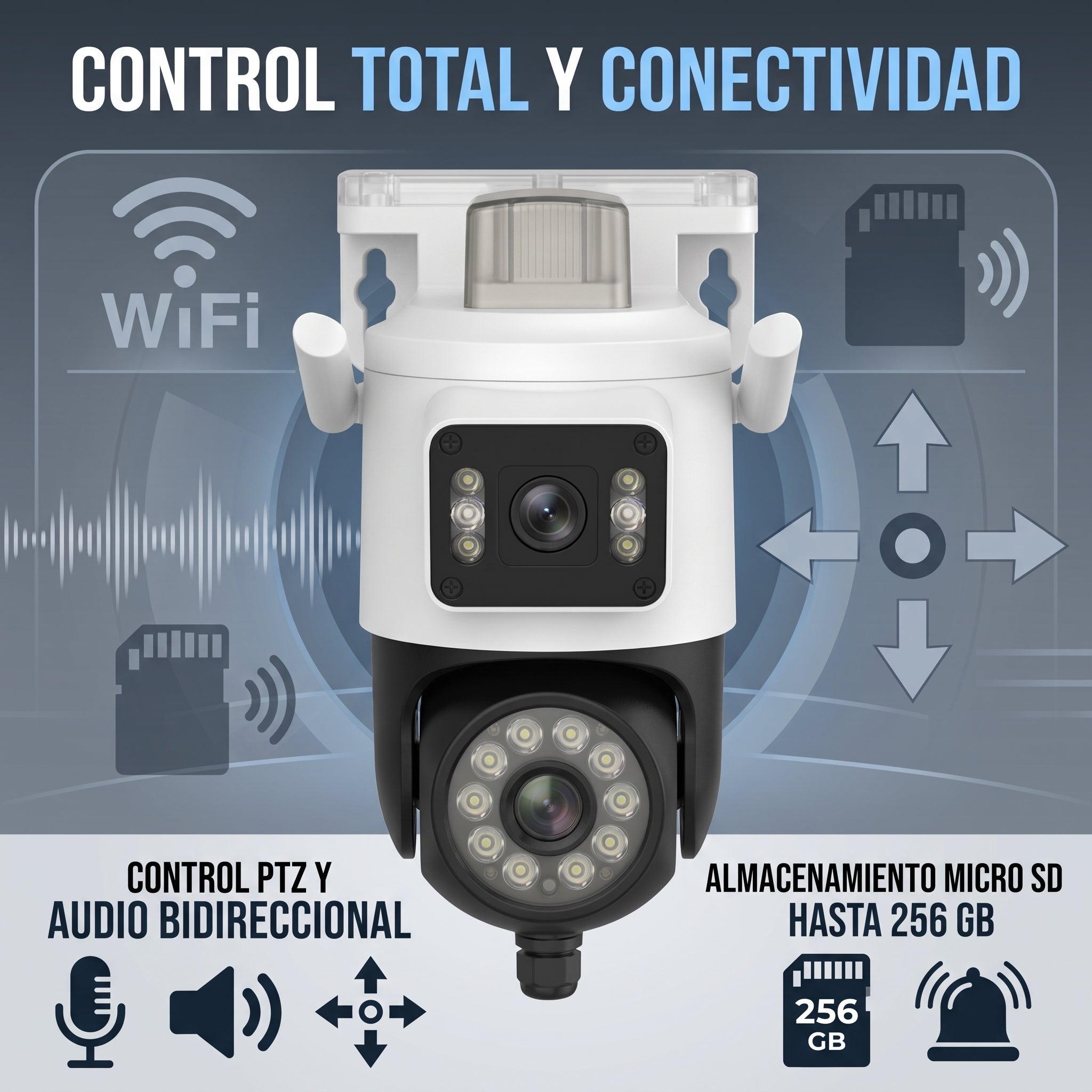 Cámara Inteligente WiFi Moreka JK010 1080P HD Visión Nocturna IP66 y Control PTZ - Imagen 5