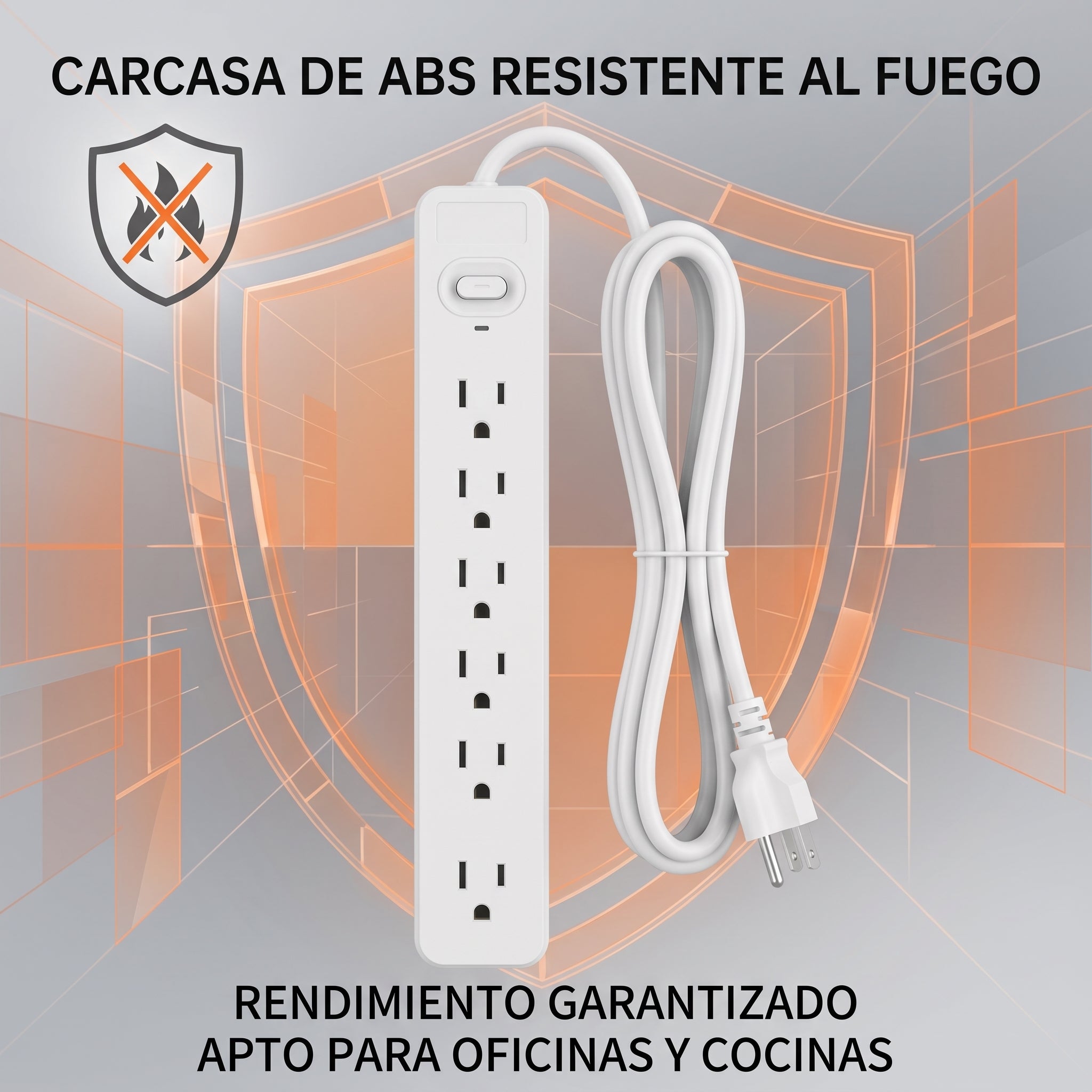 Multicontacto Moreka MC-5449 de 6 Tomas Cable de 2 Metros 2500W - Imagen 5