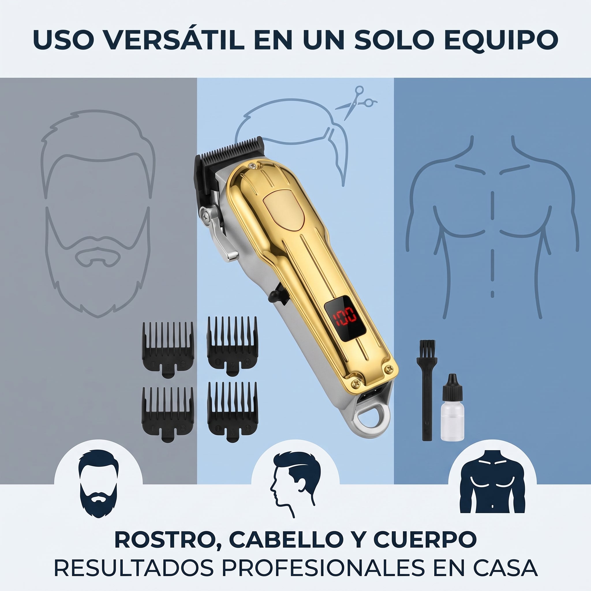 Cortadora de Pelo Profesional Moreka W-44 4 Peines Carga USB - Imagen 5