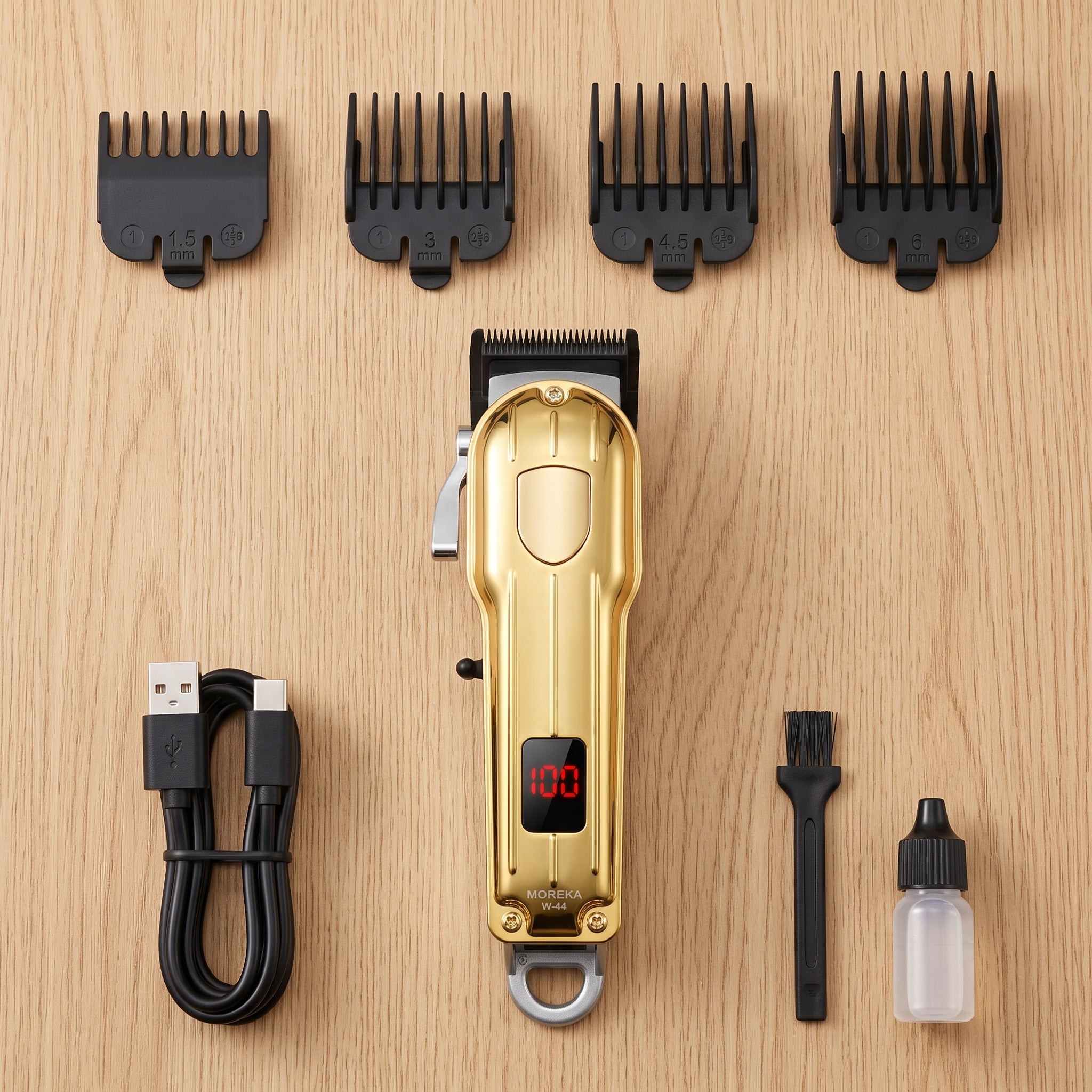Cortadora de Pelo Profesional Moreka W-44 4 Peines Carga USB - Imagen 8