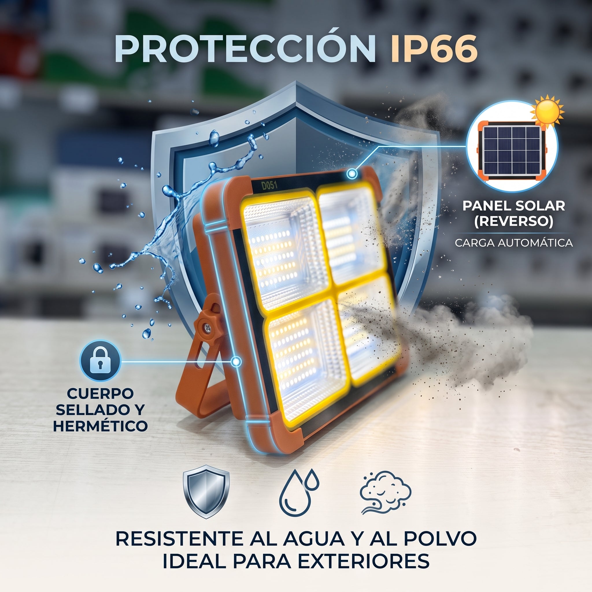 Luz LED Solar Moreka D051 Protección IP66 - Imagen 5