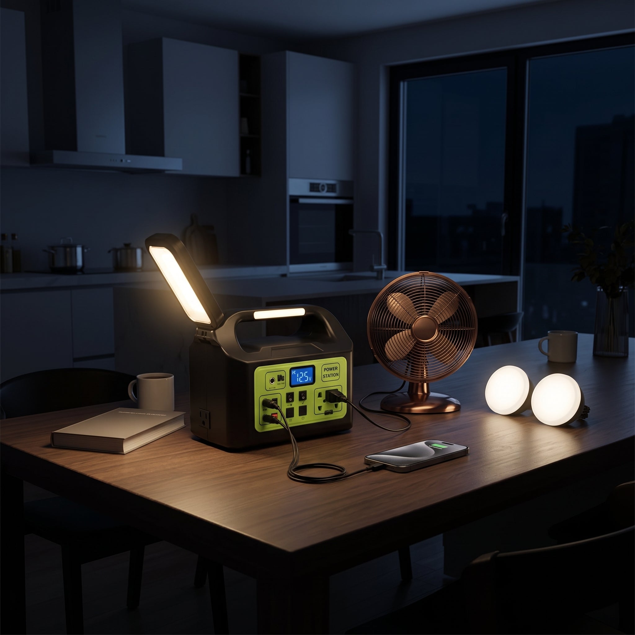 Estación de Energía Portátil Moreka GD-1225 150W Generador Solar Kit Iluminación - Imagen 2