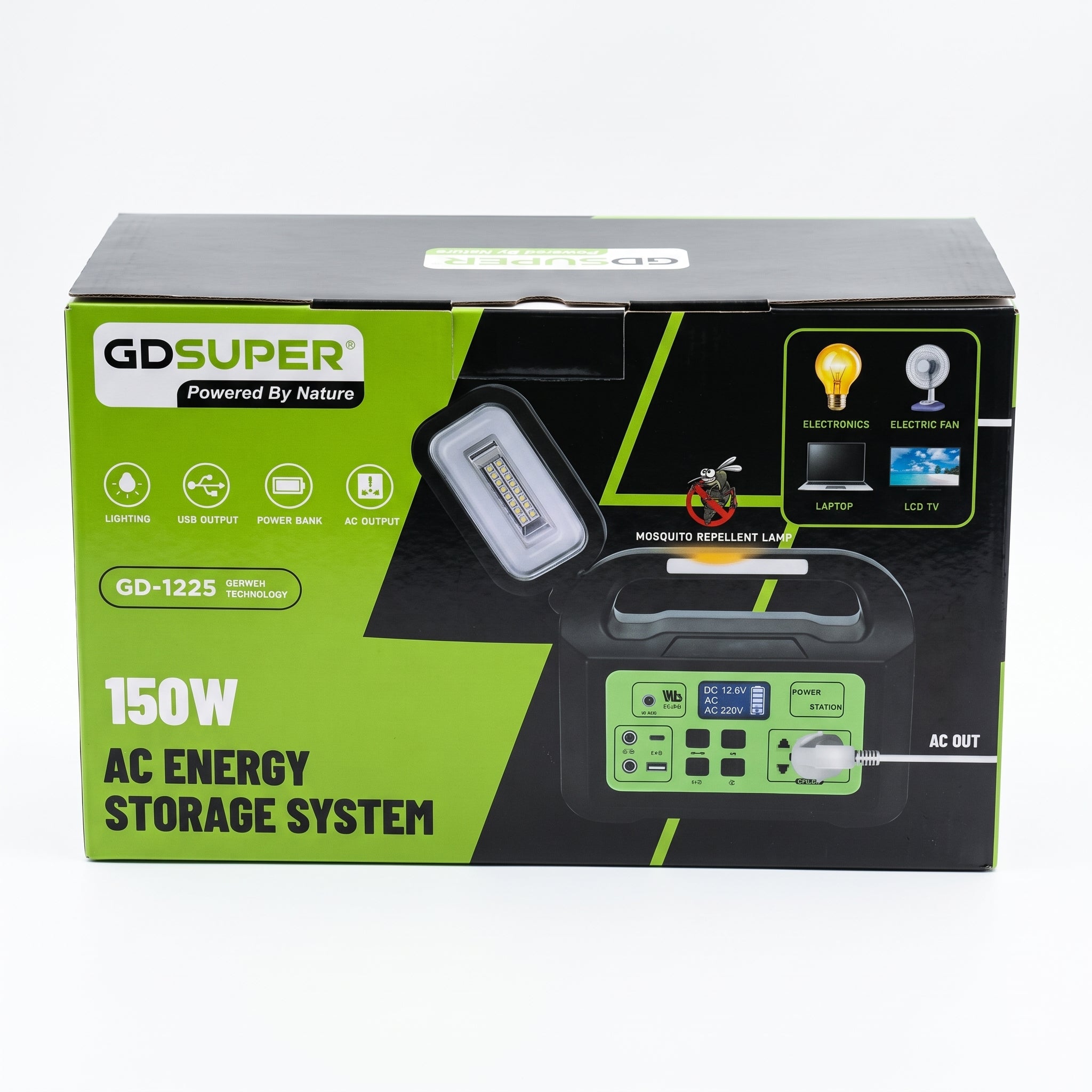 Estación de Energía Portátil Moreka GD-1225 150W Generador Solar Kit Iluminación - Imagen 12