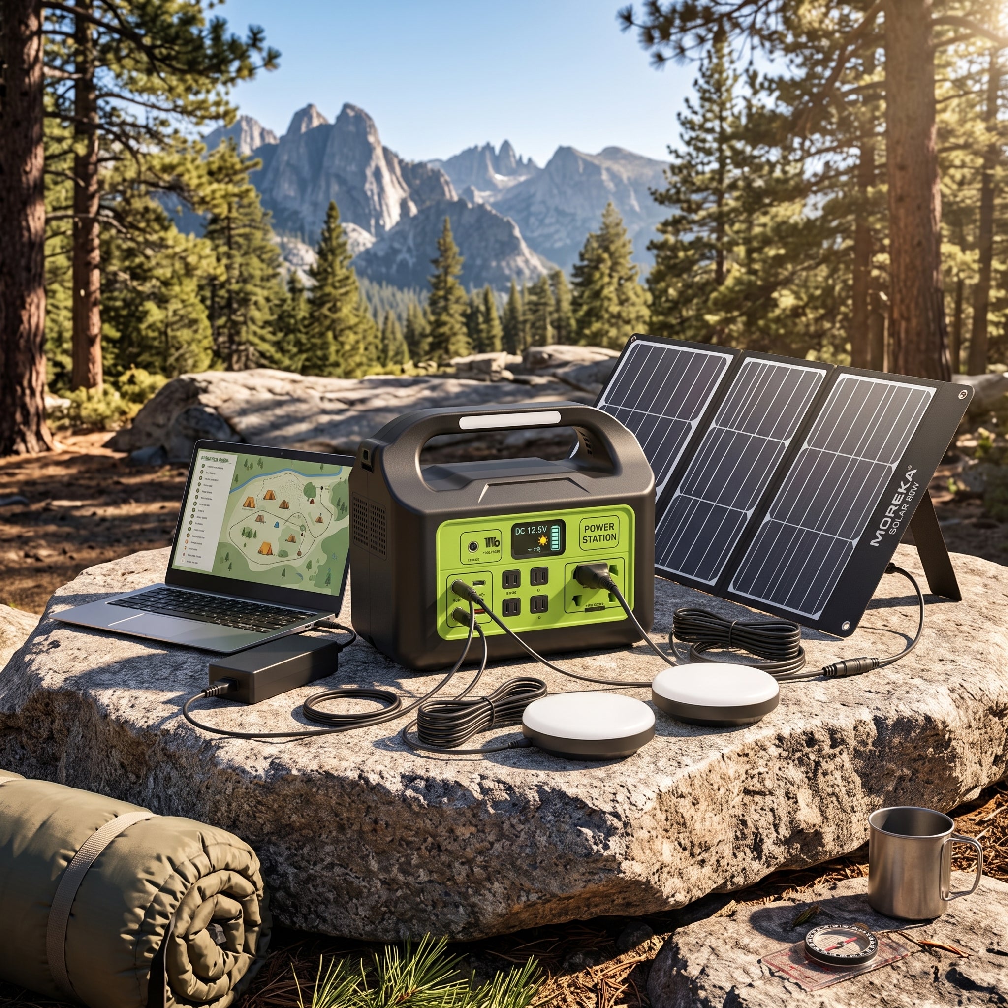 Estación de Energía Portátil Moreka GD-1225 150W Generador Solar Kit Iluminación - Imagen 9