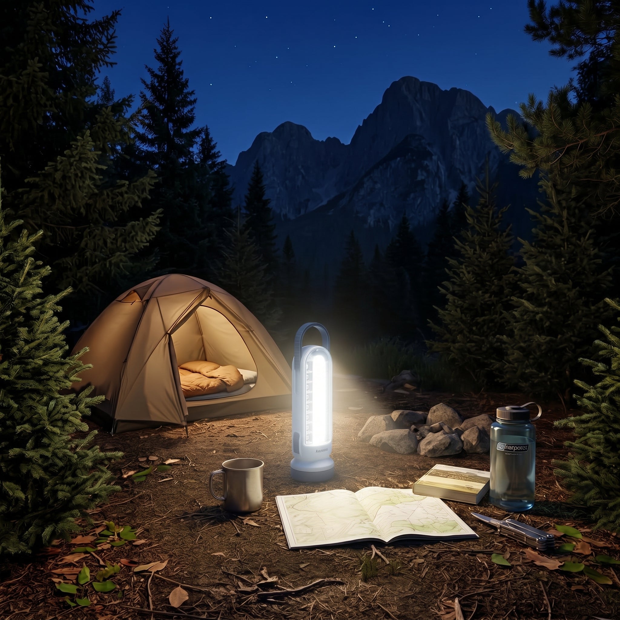 Lámpara LED de Emergencia Moreka SQ-189 Campamento y Linterna Integrada - Imagen 4