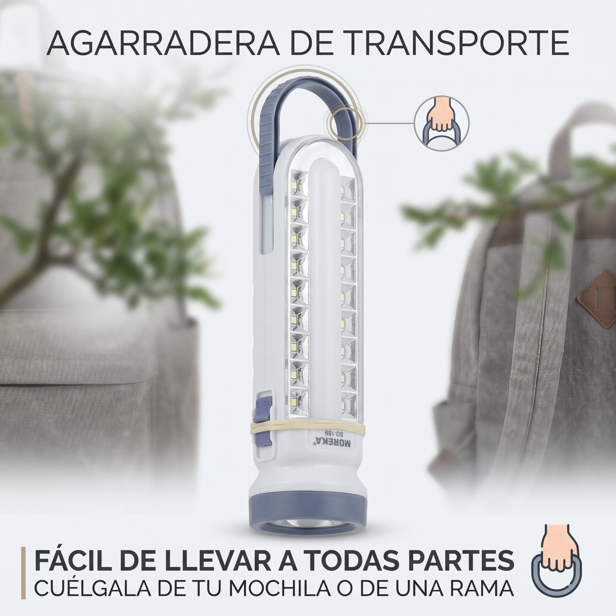 Lámpara LED de Emergencia Moreka SQ-189 Campamento y Linterna Integrada - Imagen 6