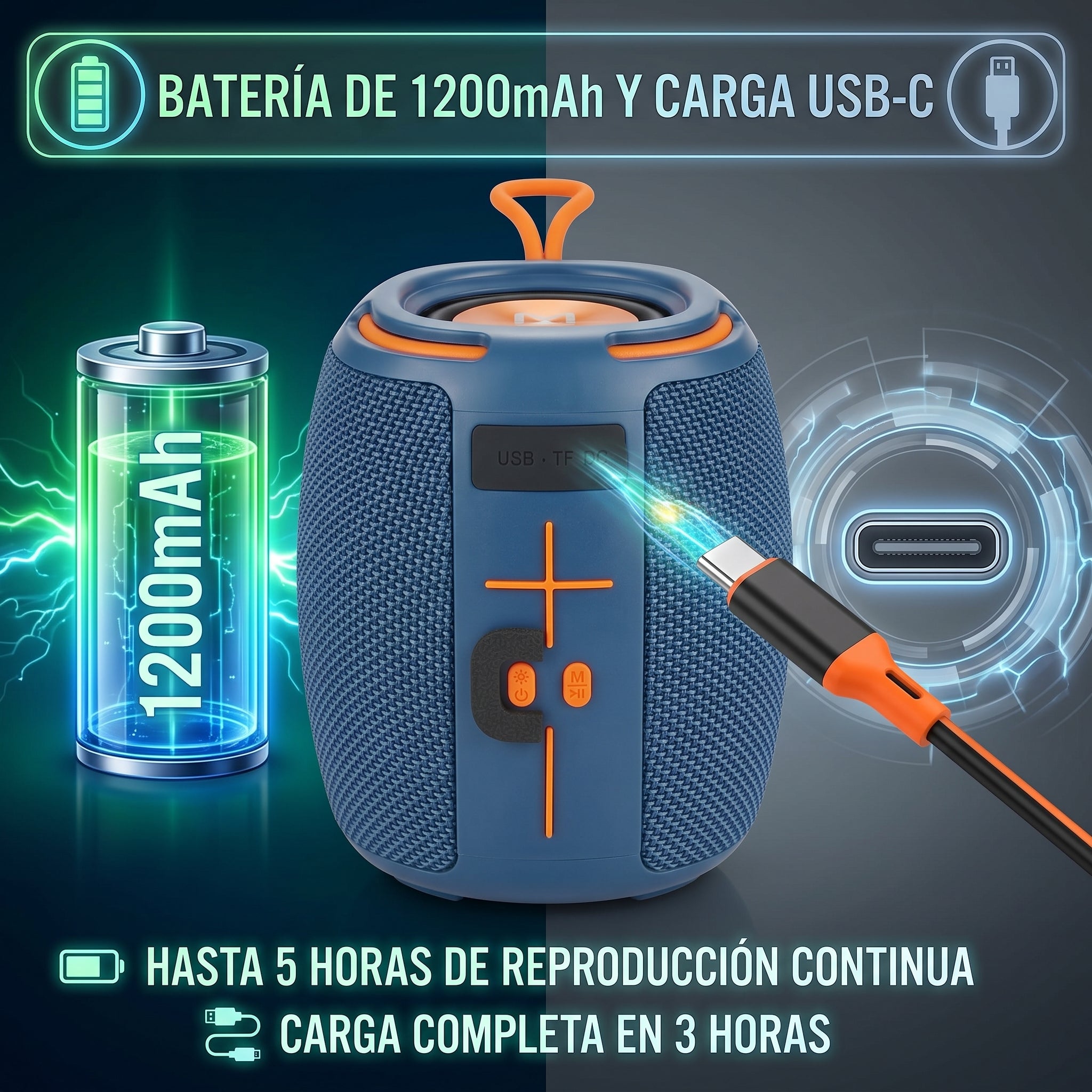 Bocina Inalámbrica Moreka-454 8W con Bluetooth 5.3, Luces RGB y Función TWS - Imagen 6