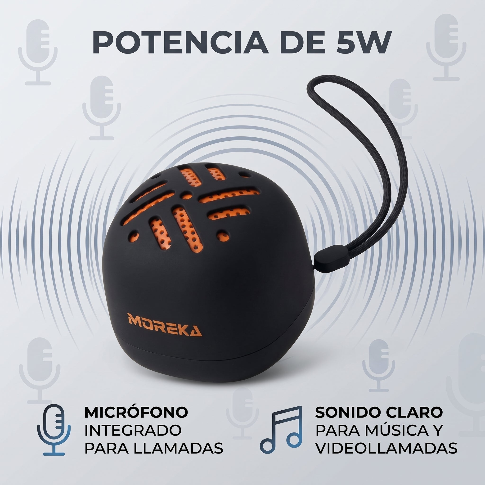 Altavoz Inalámbrico Imantado Portátil Moreka-455 Imán Micrófono TWS - Imagen 3