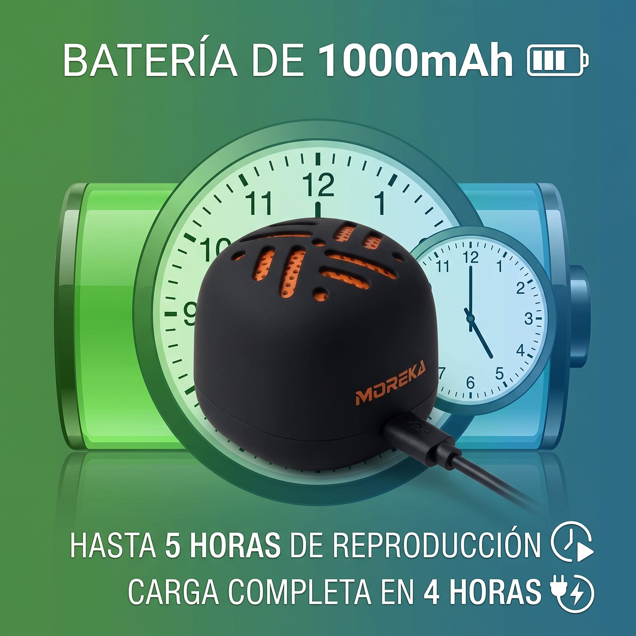 Altavoz Inalámbrico Imantado Portátil Moreka-455 Imán Micrófono TWS - Imagen 5