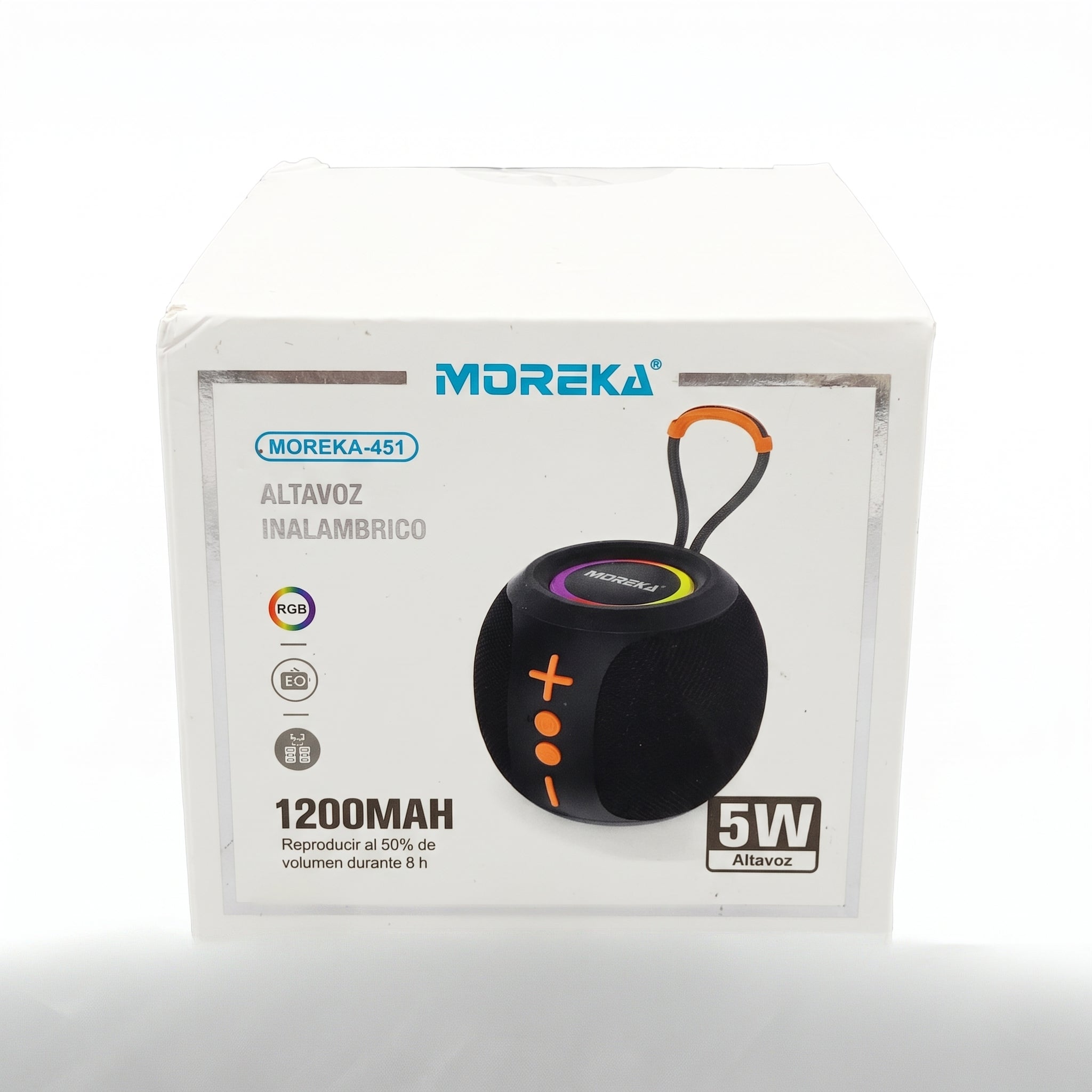 Bocina Inalámbrica Moreka-451 5W con Bluetooth 5.4, Luces RGB y Función TWS - Imagen 12