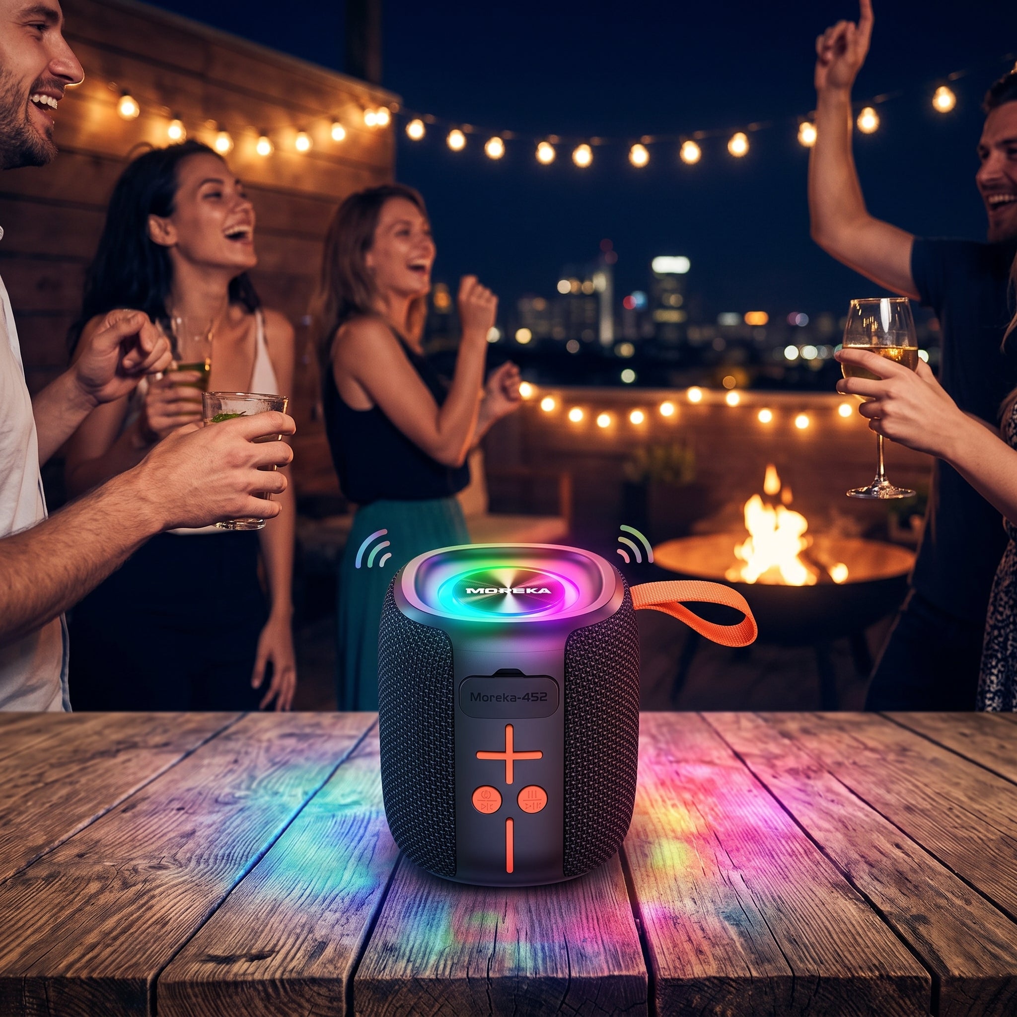 Altavoz Inalámbrico Bluetooth Moreka-452 8 Horas de Batería Luces RGB - Imagen 6
