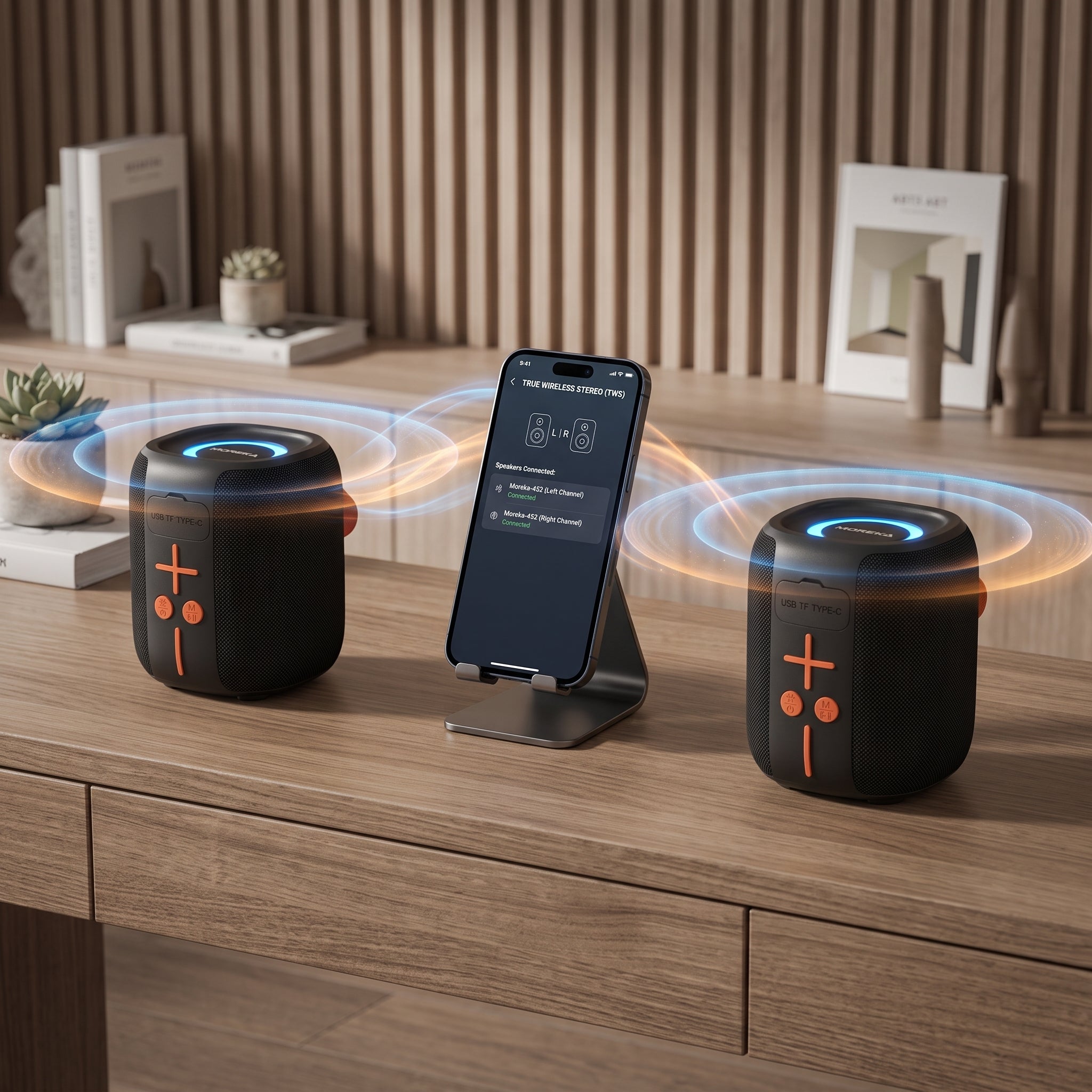 Altavoz Inalámbrico Bluetooth Moreka-452 8 Horas de Batería Luces RGB - Imagen 8