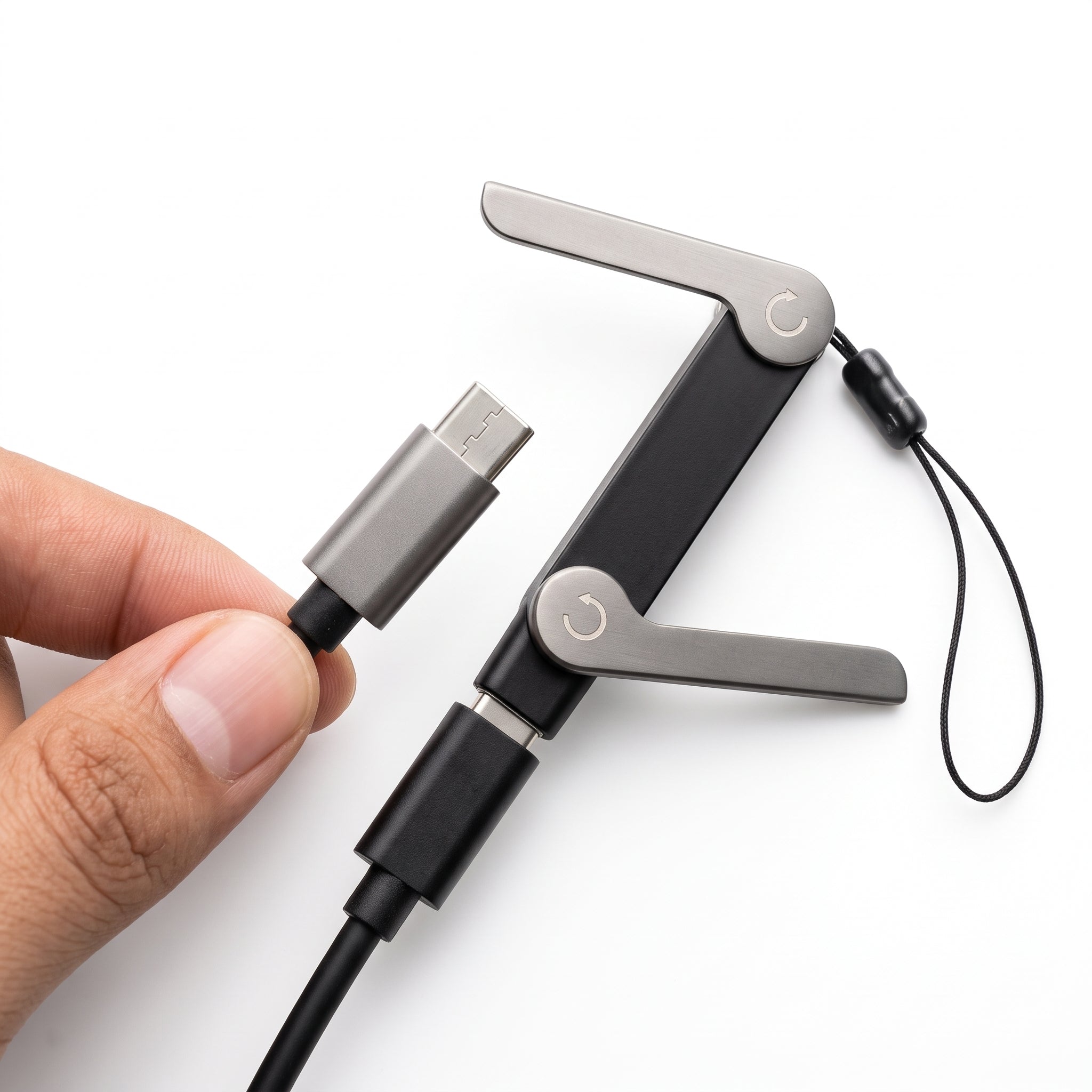 Cable de Carga y Datos Moreka CB-059 100W USB-C a USB-C con Soporte Desmontable
