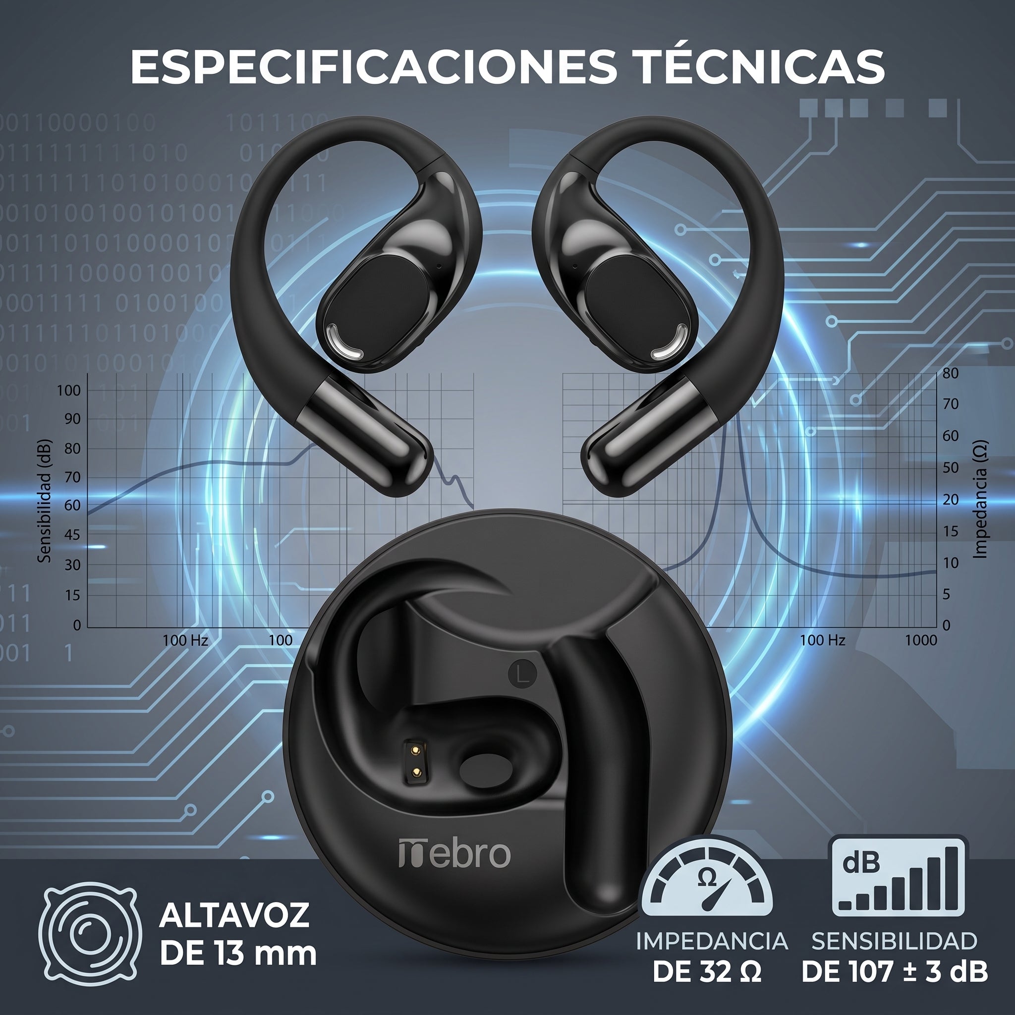 Audífonos Open Ear Nebro T44 Bluetooth 5.3 - Imagen 2