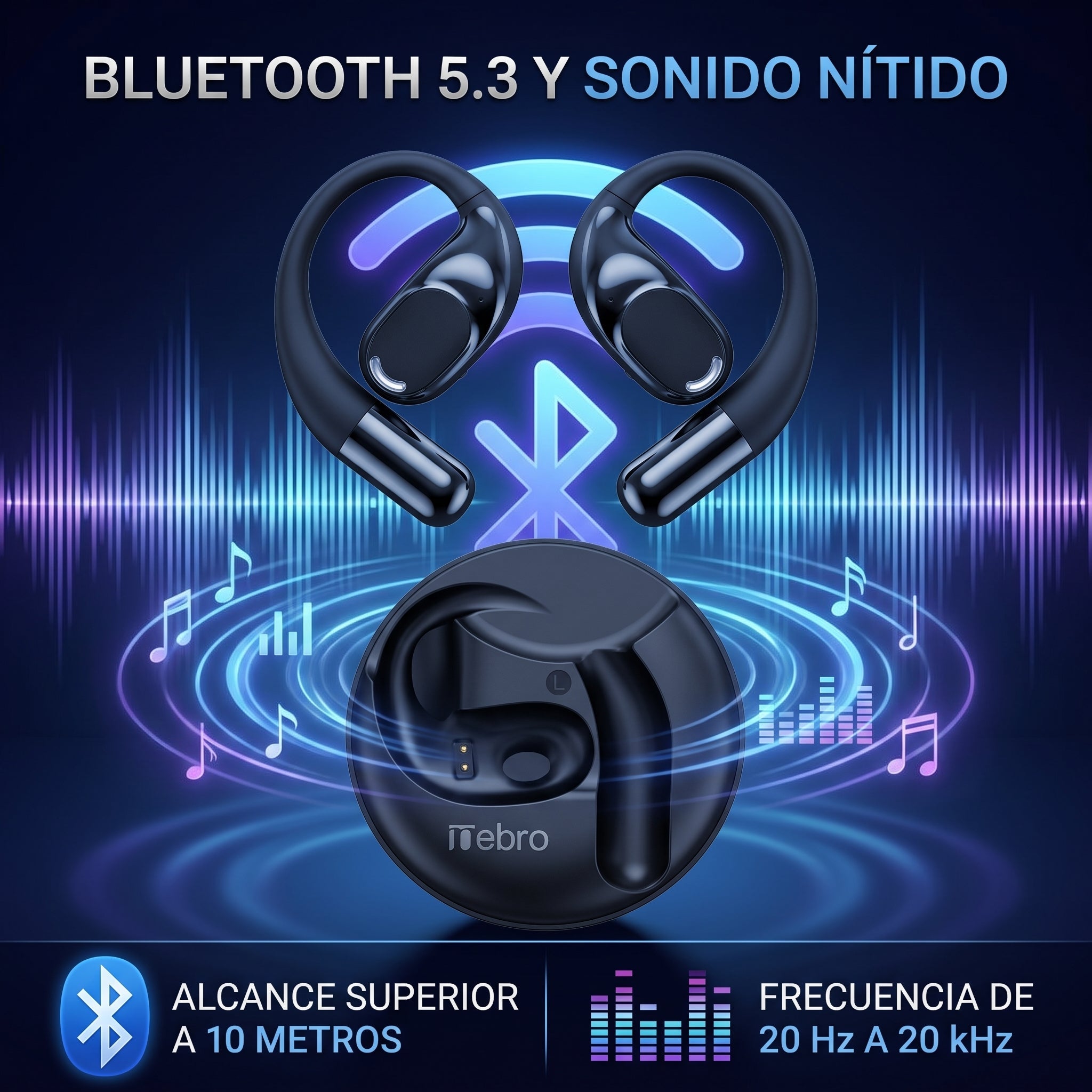 Audífonos Open Ear Nebro T44 Bluetooth 5.3 - Imagen 4