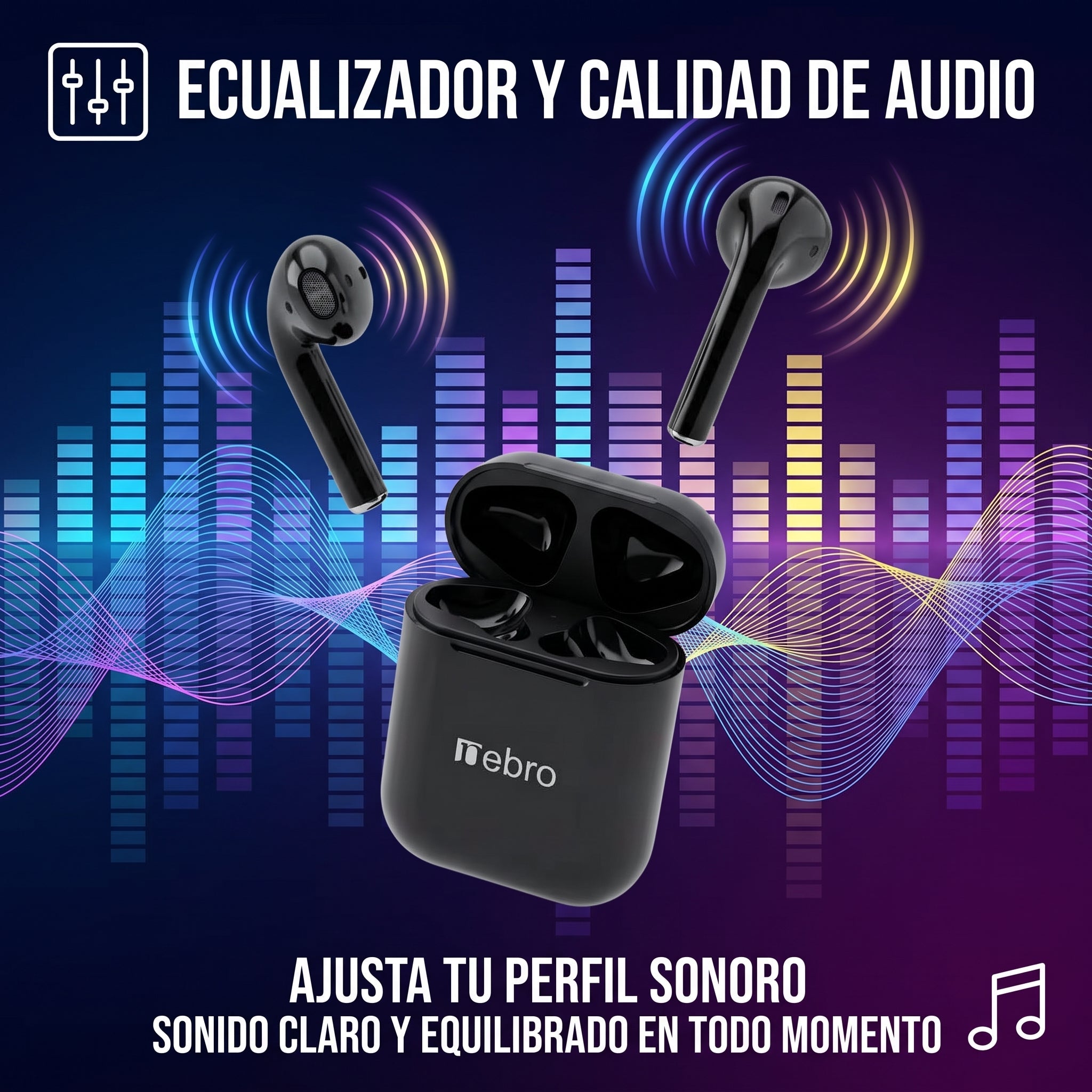 Audífonos Inalámbricos Nebro SE-1 Bluetooth 5.3 Ecualizador Sonido HiFi - Imagen 2