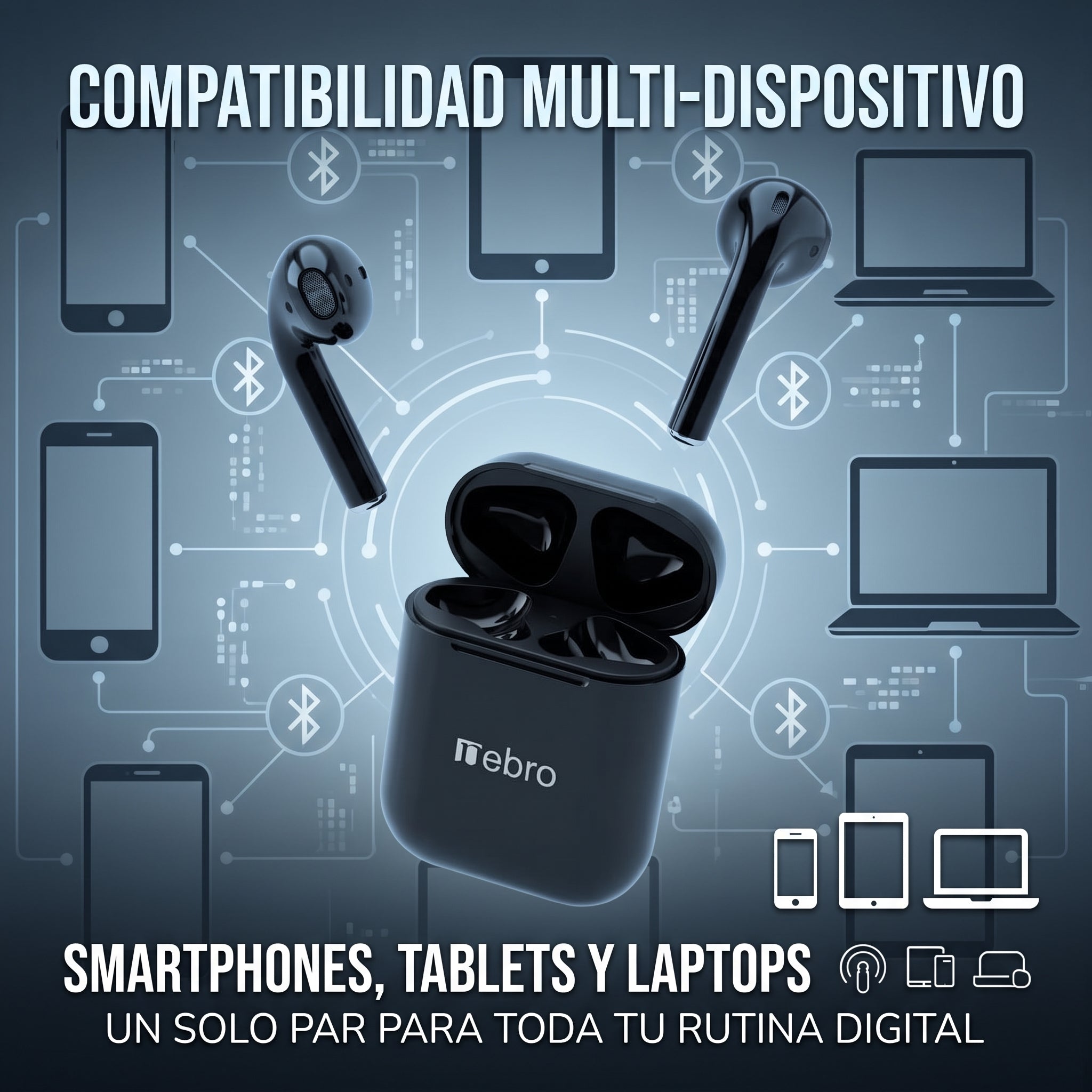 Audífonos Inalámbricos Nebro SE-1 Bluetooth 5.3 Ecualizador Sonido HiFi - Imagen 3