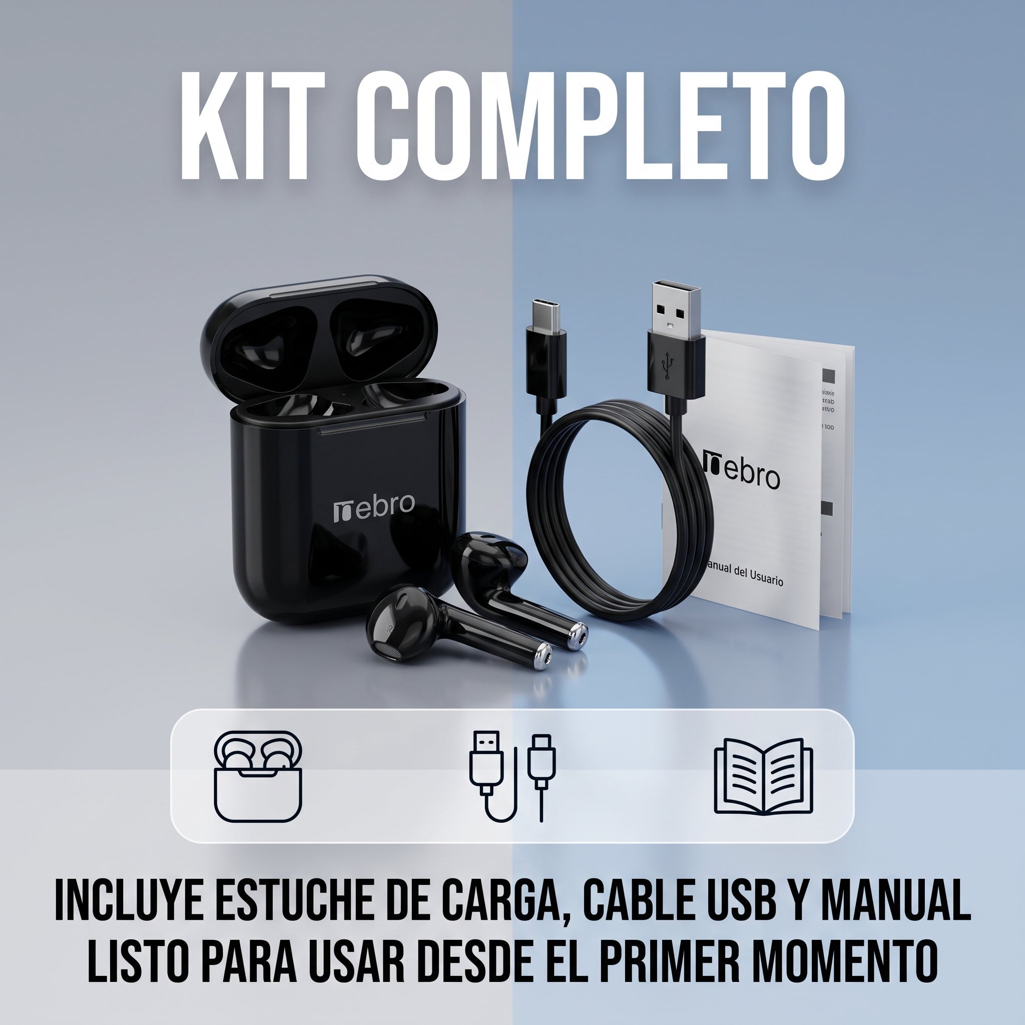 Audífonos Inalámbricos Nebro SE-1 Bluetooth 5.3 Ecualizador Sonido HiFi - Imagen 4