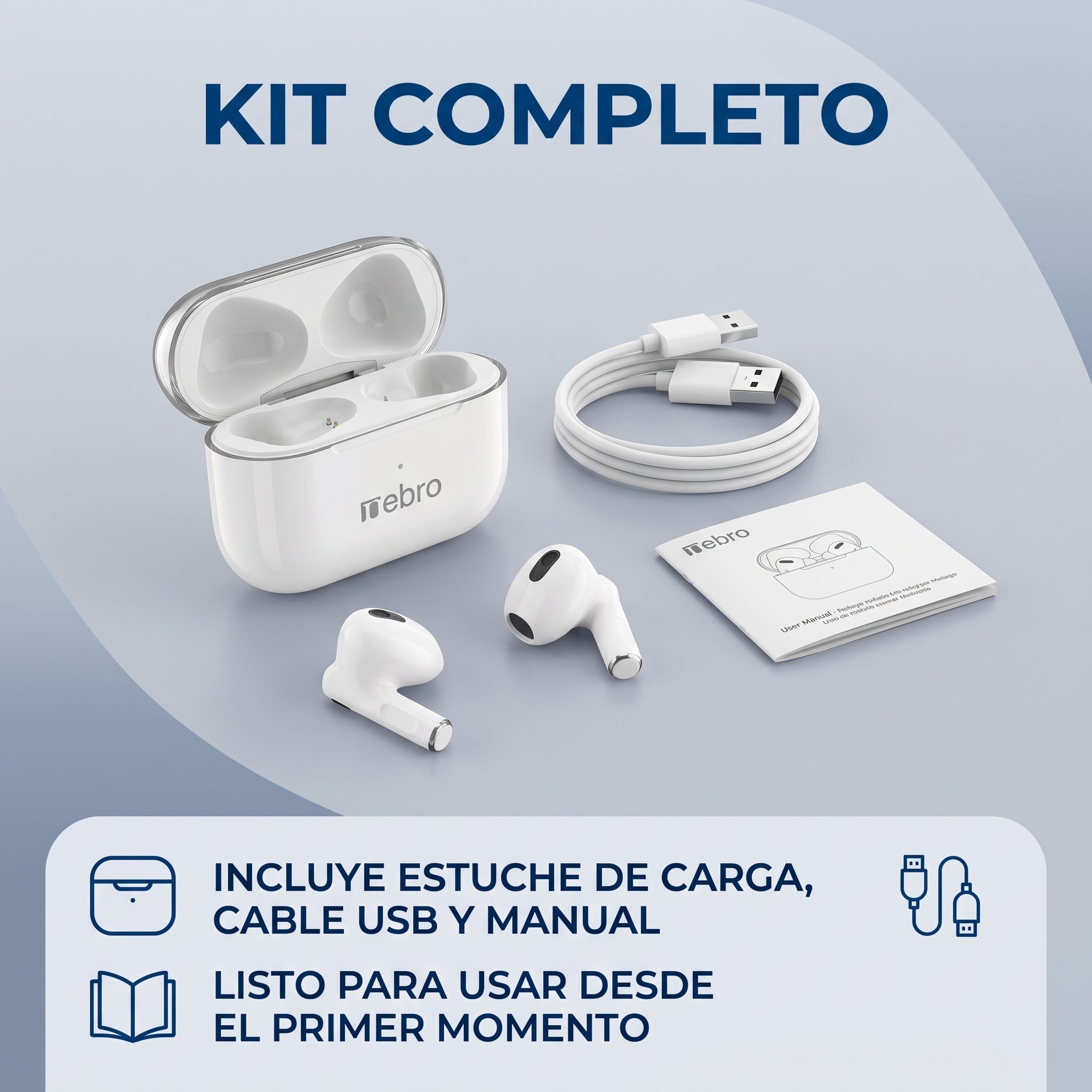 Audífonos Inalámbricos Nebro SE-1 Bluetooth 5.3 Ecualizador y Sonido HiFi - Imagen 2