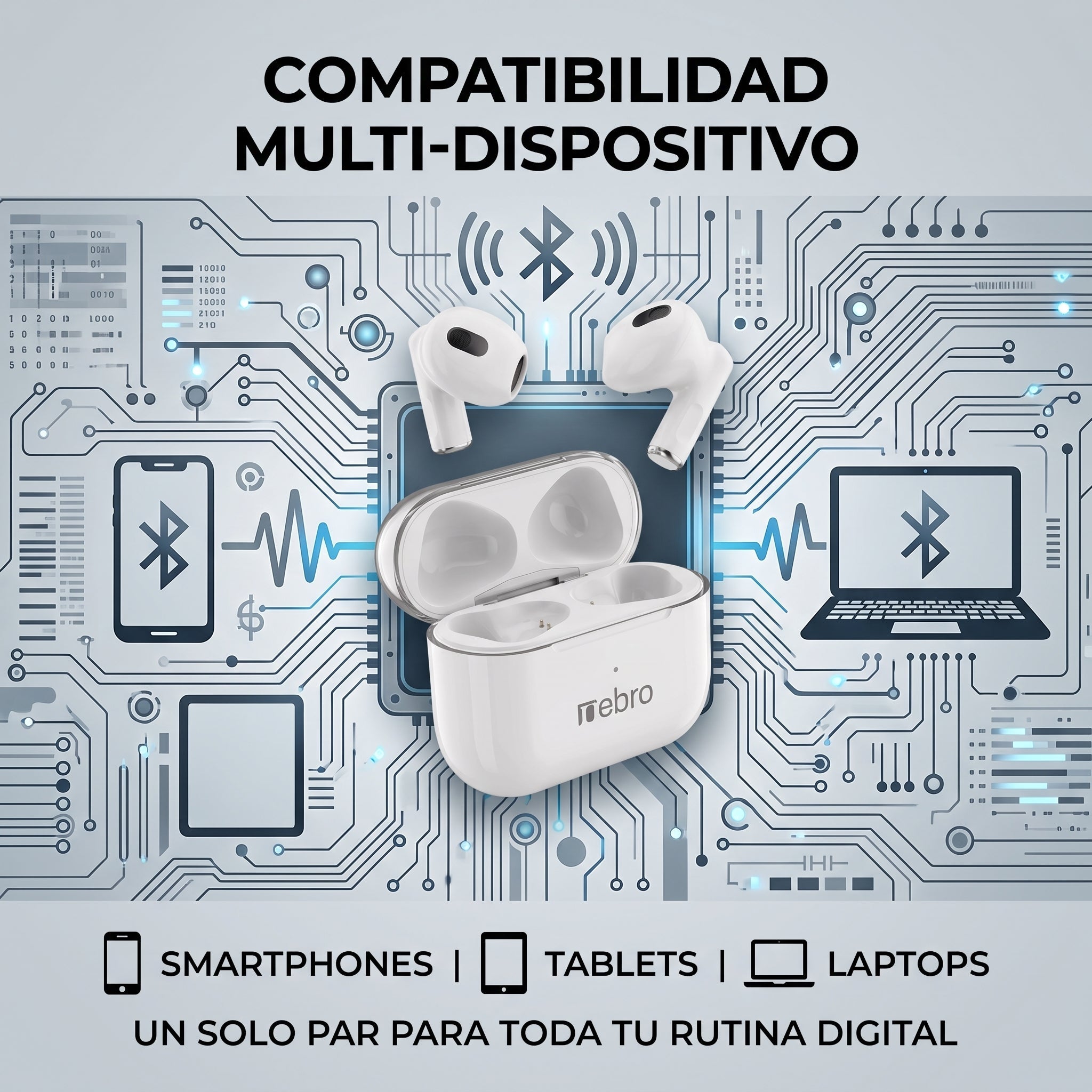 Audífonos Inalámbricos Nebro SE-1 Bluetooth 5.3 Ecualizador y Sonido HiFi - Imagen 6