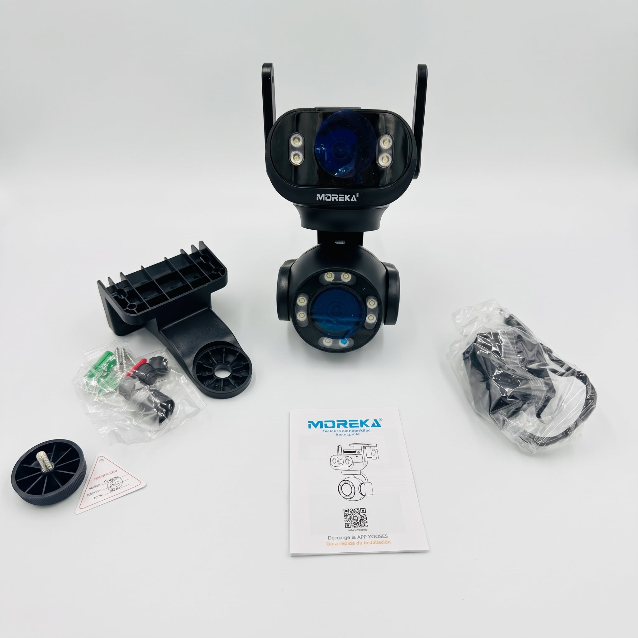 Cámara Inteligente WiFi Moreka JK008 con Doble Lente, IA y Protección IP66 - Imagen 11
