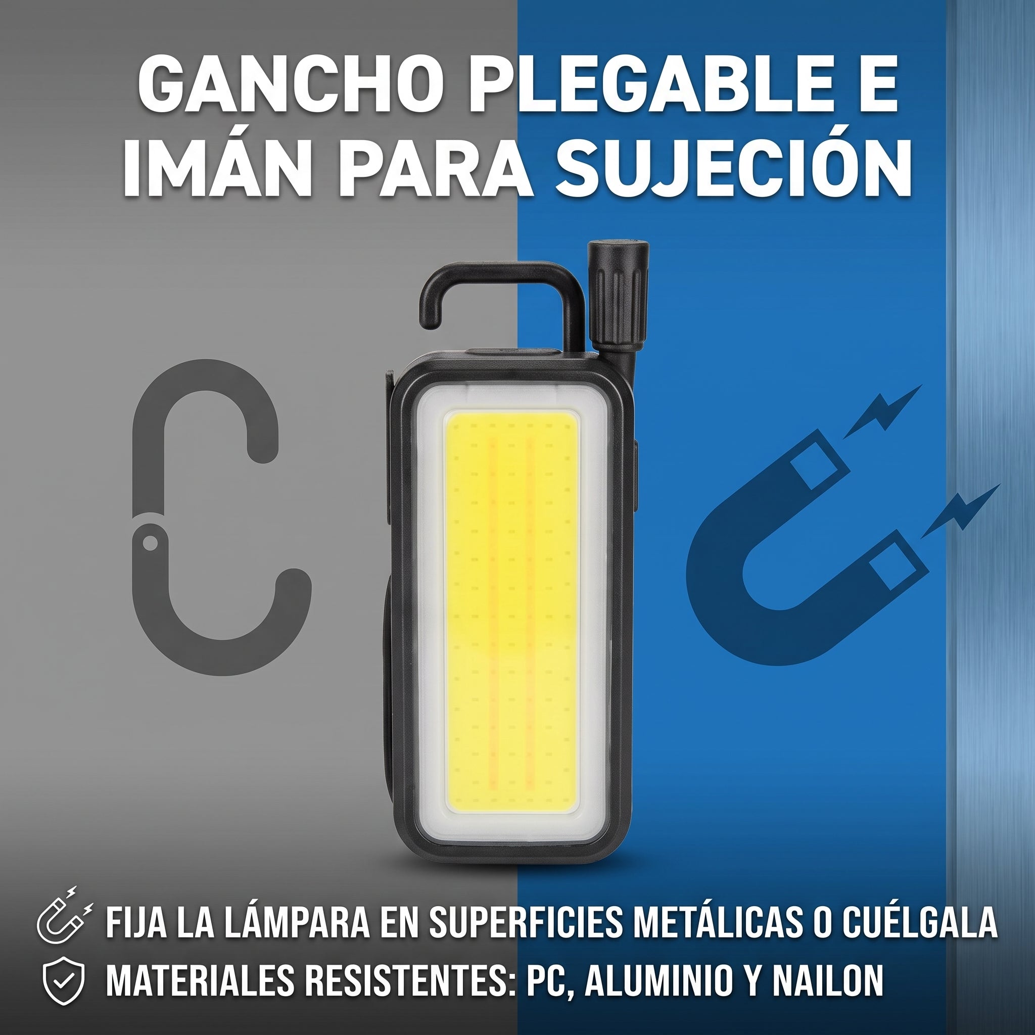 Lámpara de Trabajo LED Moreka MT-049 500W con Panel COB, Gancho e Imán - Imagen 9