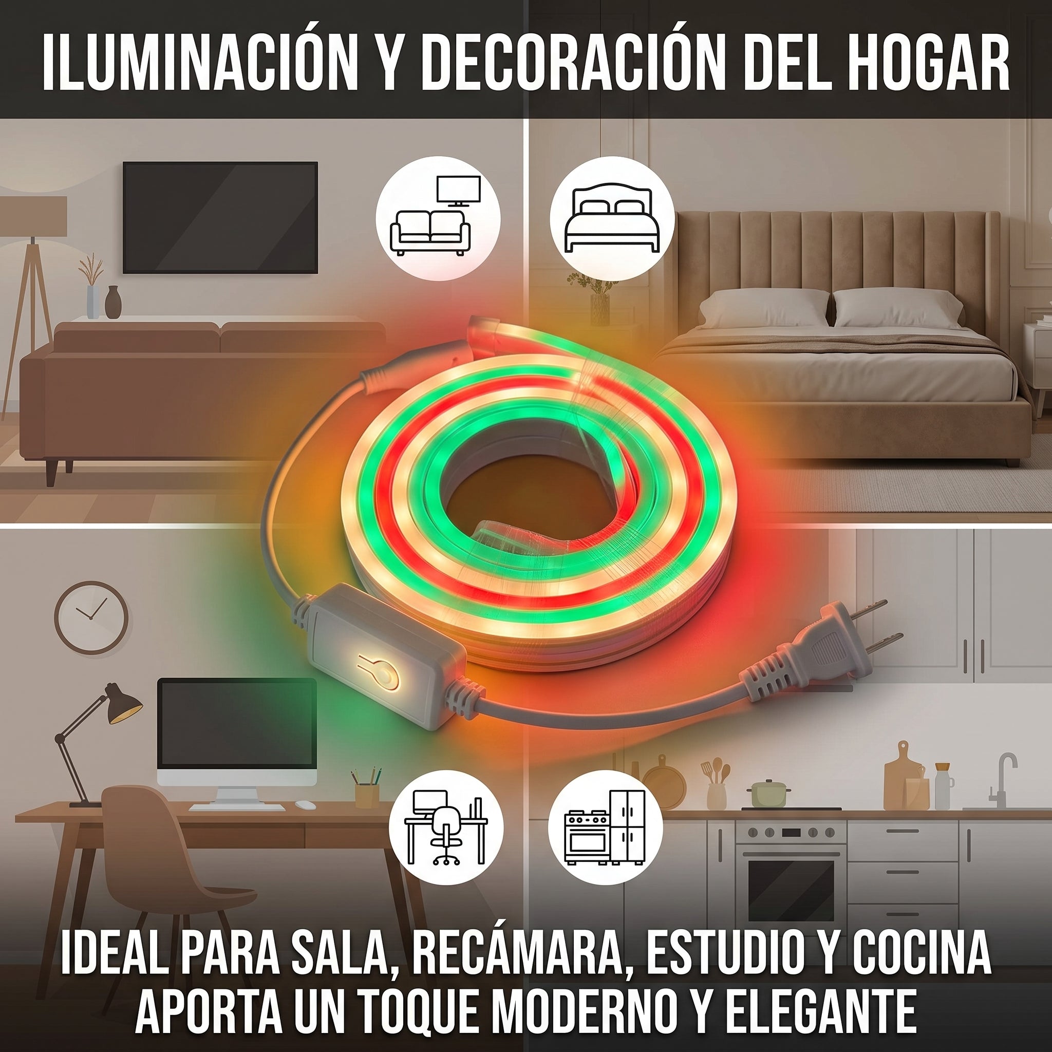 Tira de Luz LED Tipo Neón Moreka M16-005 de 5 Metros Flexible y Decorativa - Imagen 2