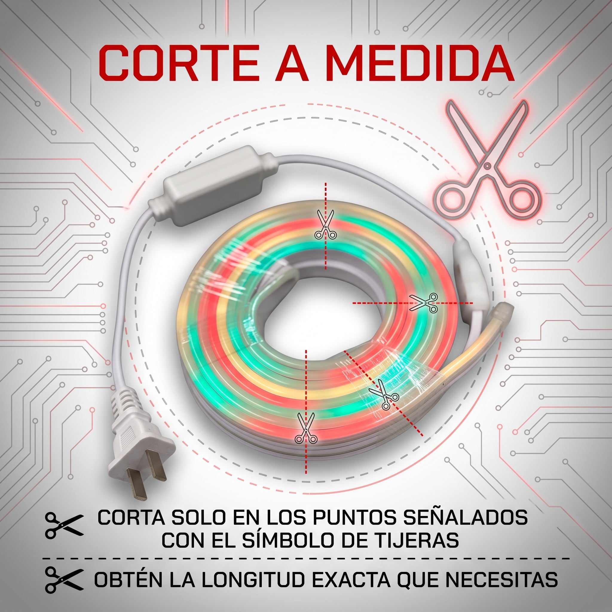 Tira de Luz LED Tipo Neón Moreka M16-005 de 5 Metros Flexible y Decorativa - Imagen 3