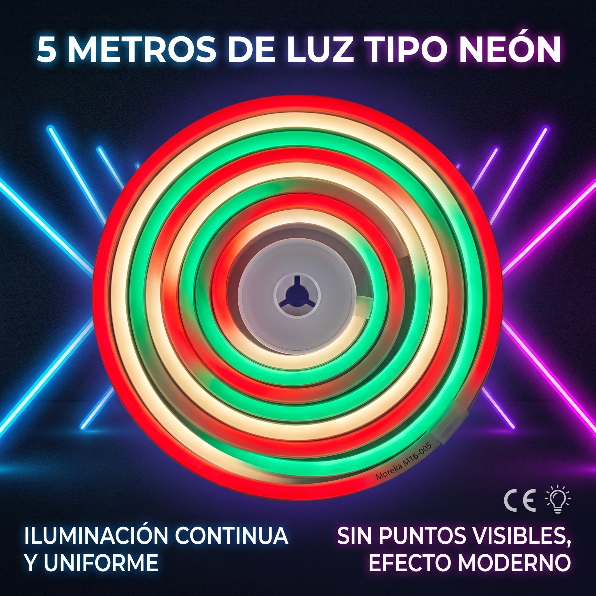 Tira de Luz LED Tipo Neón Moreka M16-005 de 5 Metros Flexible y Decorativa - Imagen 6