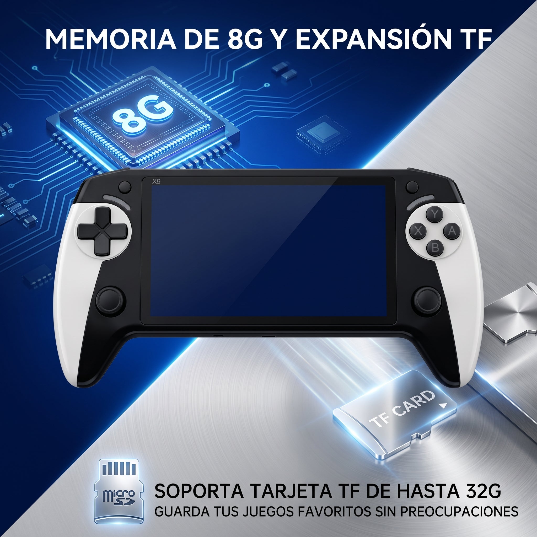 Consola de Videojuegos Moreka Black Hawk X9 con Pantalla de 5.5 Pulgadas y Doble Rocker - Imagen 4