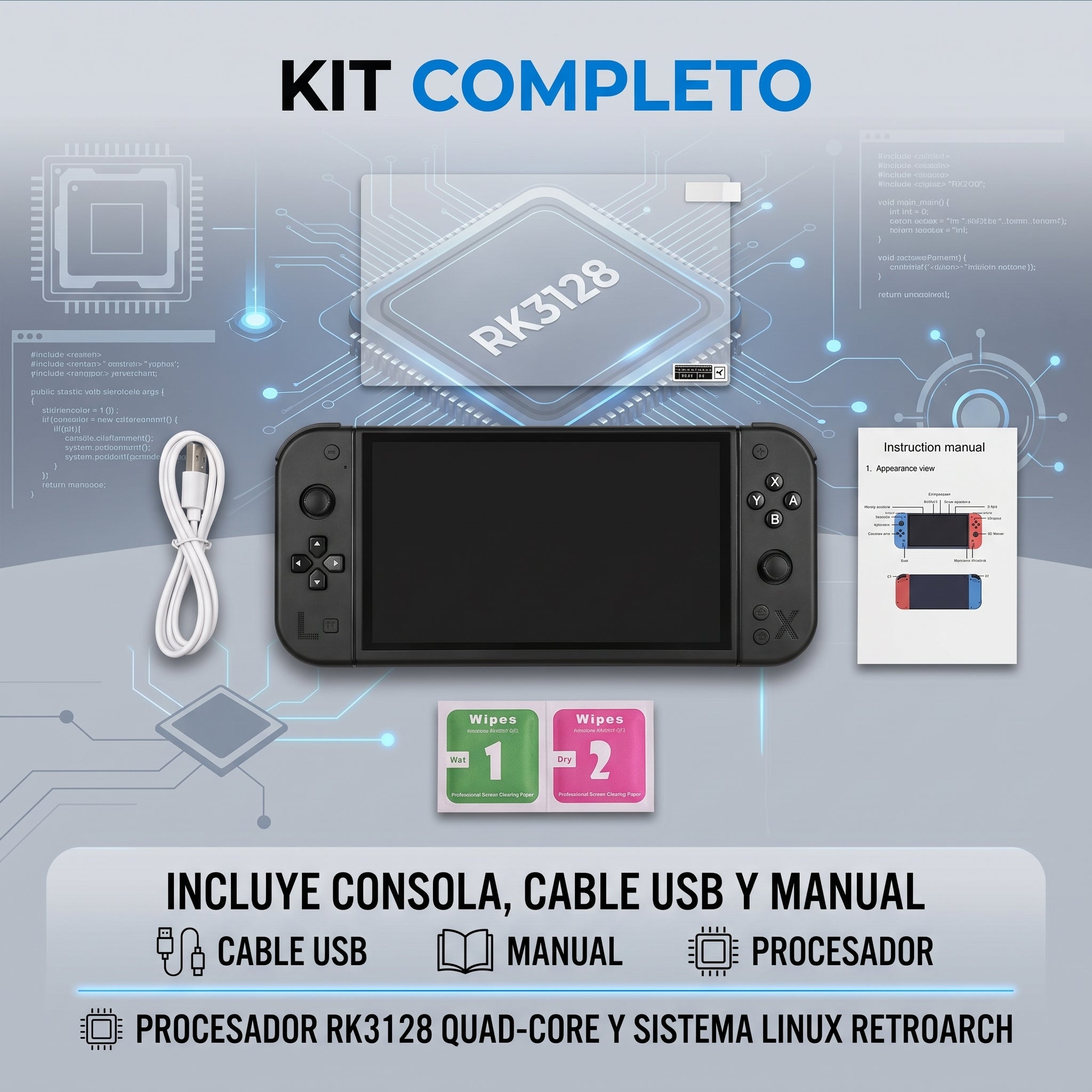 Consola de Videojuegos G90 Pantalla HD de 7 Pulgadas IPS Soporte Multi-Emulador - Imagen 5