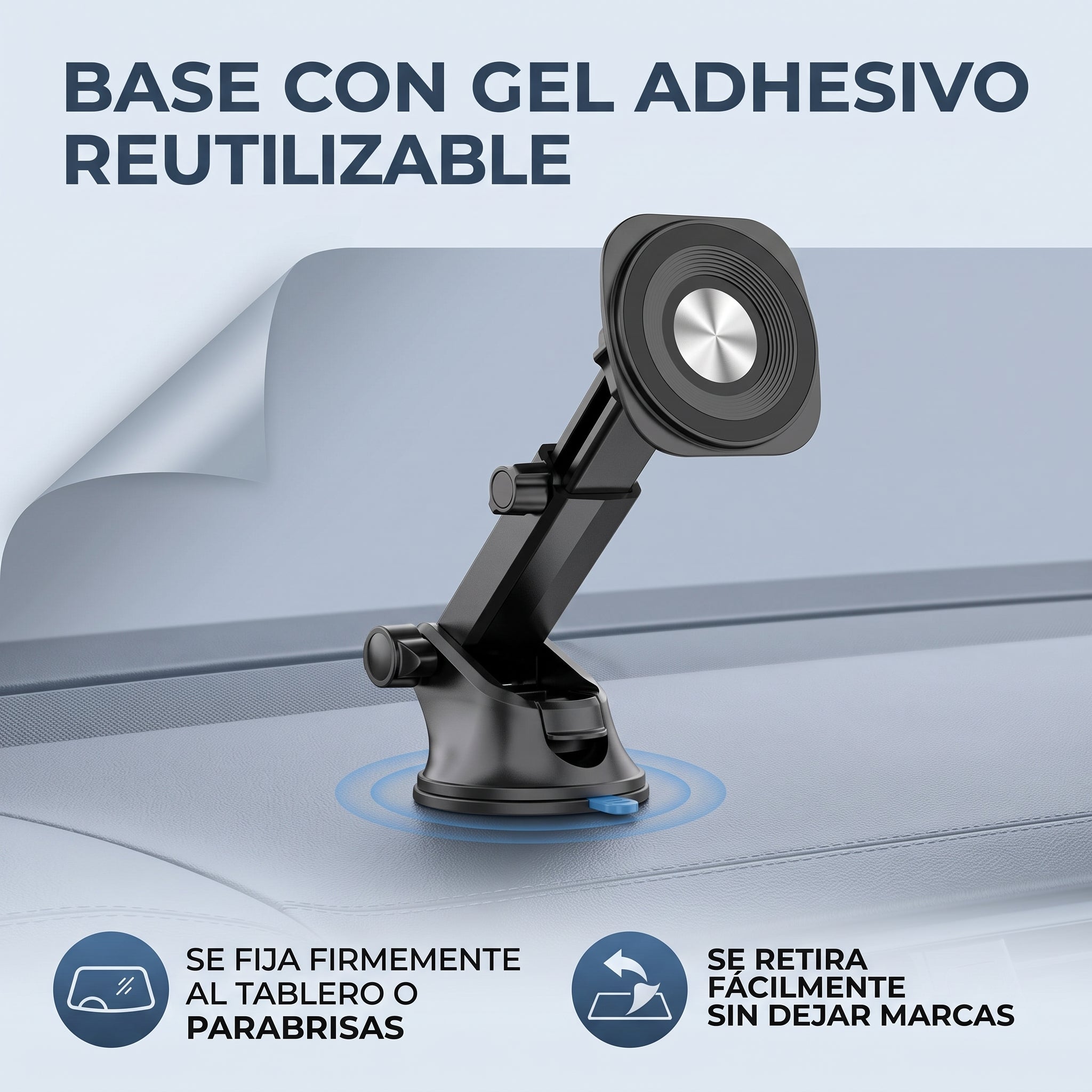 Soporte Magnético para Auto Moreka ZJ-022 con Giro 360° y Altura Ajustable - Imagen 3