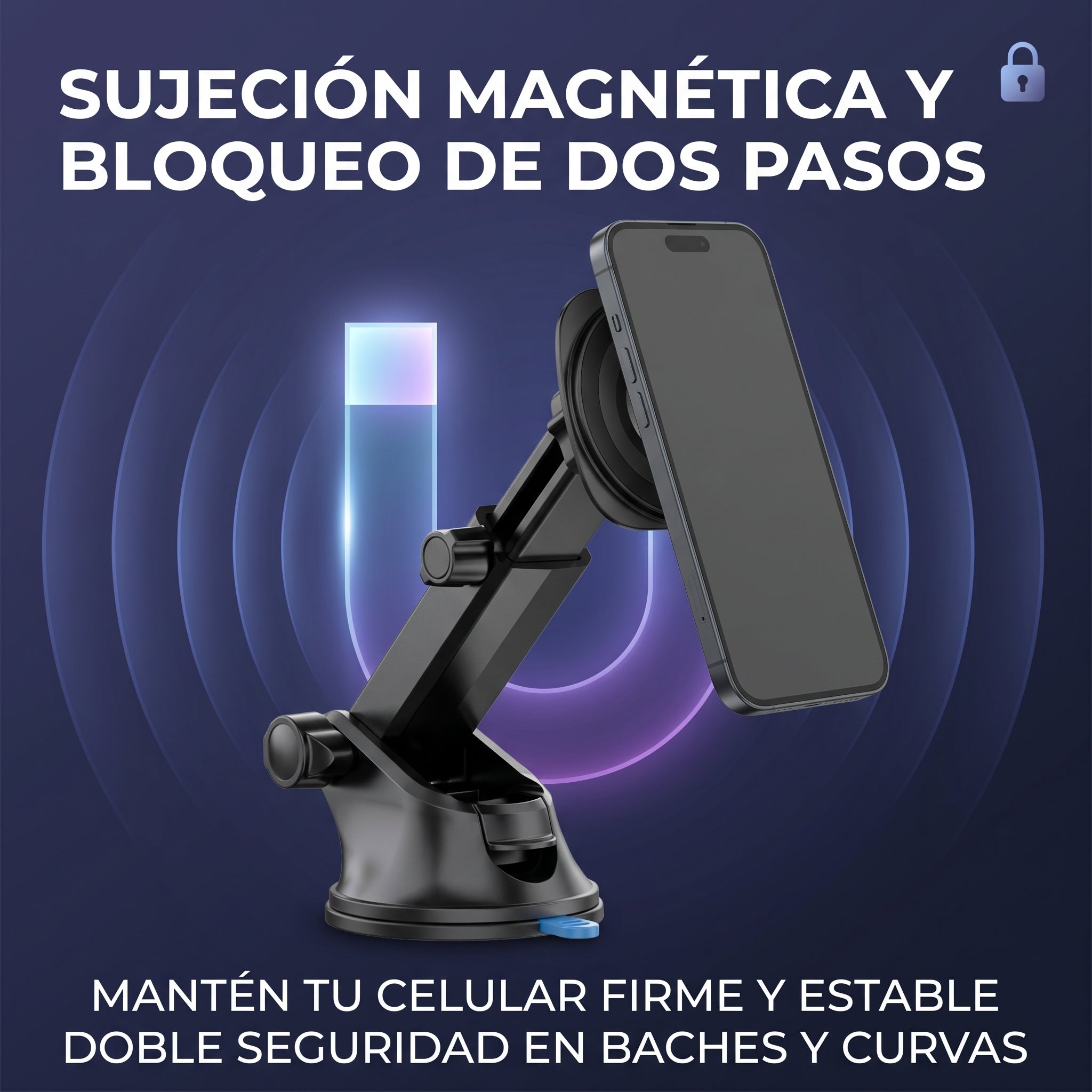 Soporte Magnético para Auto Moreka ZJ-022 con Giro 360° y Altura Ajustable - Imagen 6