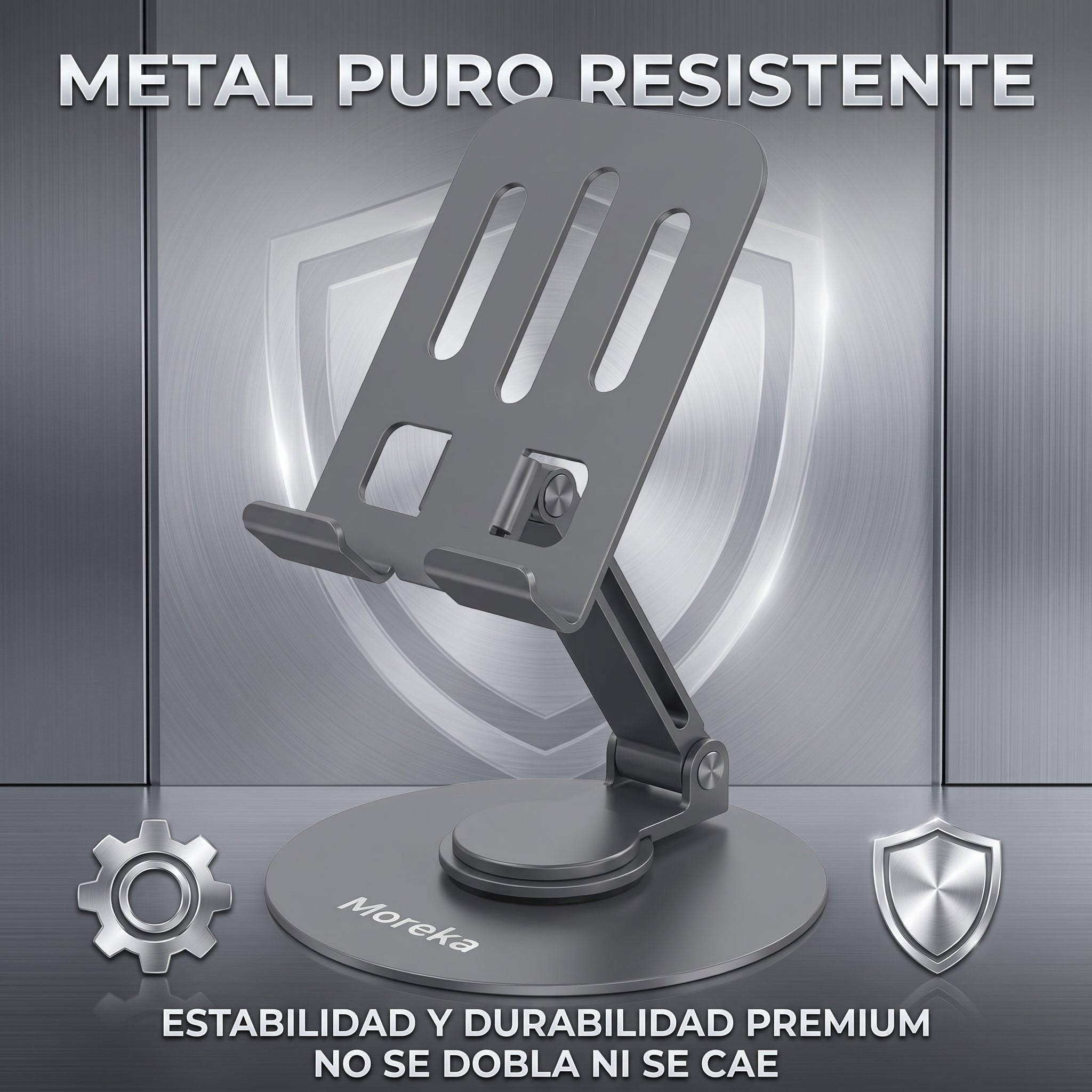 Soporte Metálico Plegable Moreka ZJ-025 con Rotación de 360° para Celular - Imagen 2